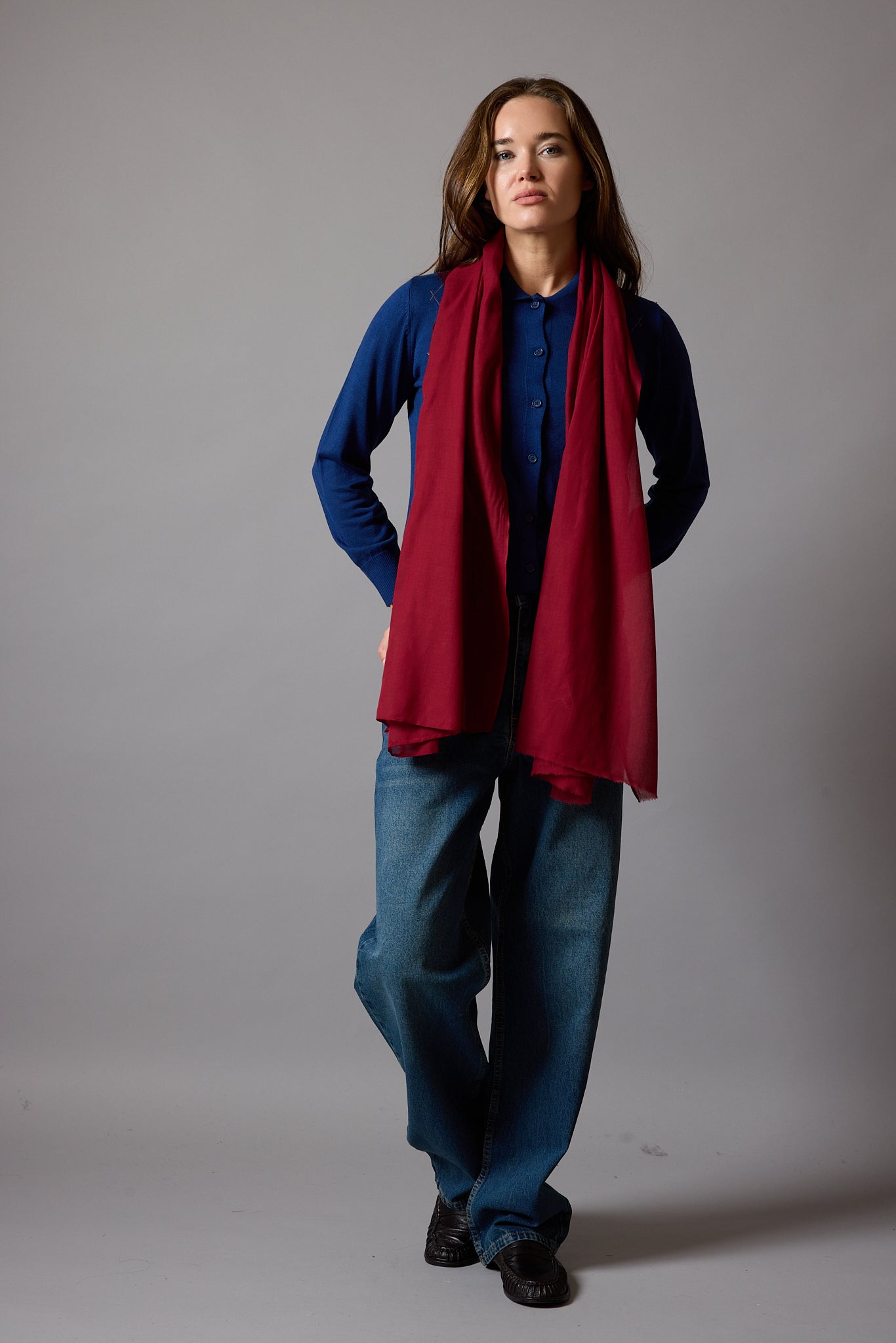 BRITISH RED ORGANIK PAMUK HANDMADE SAL