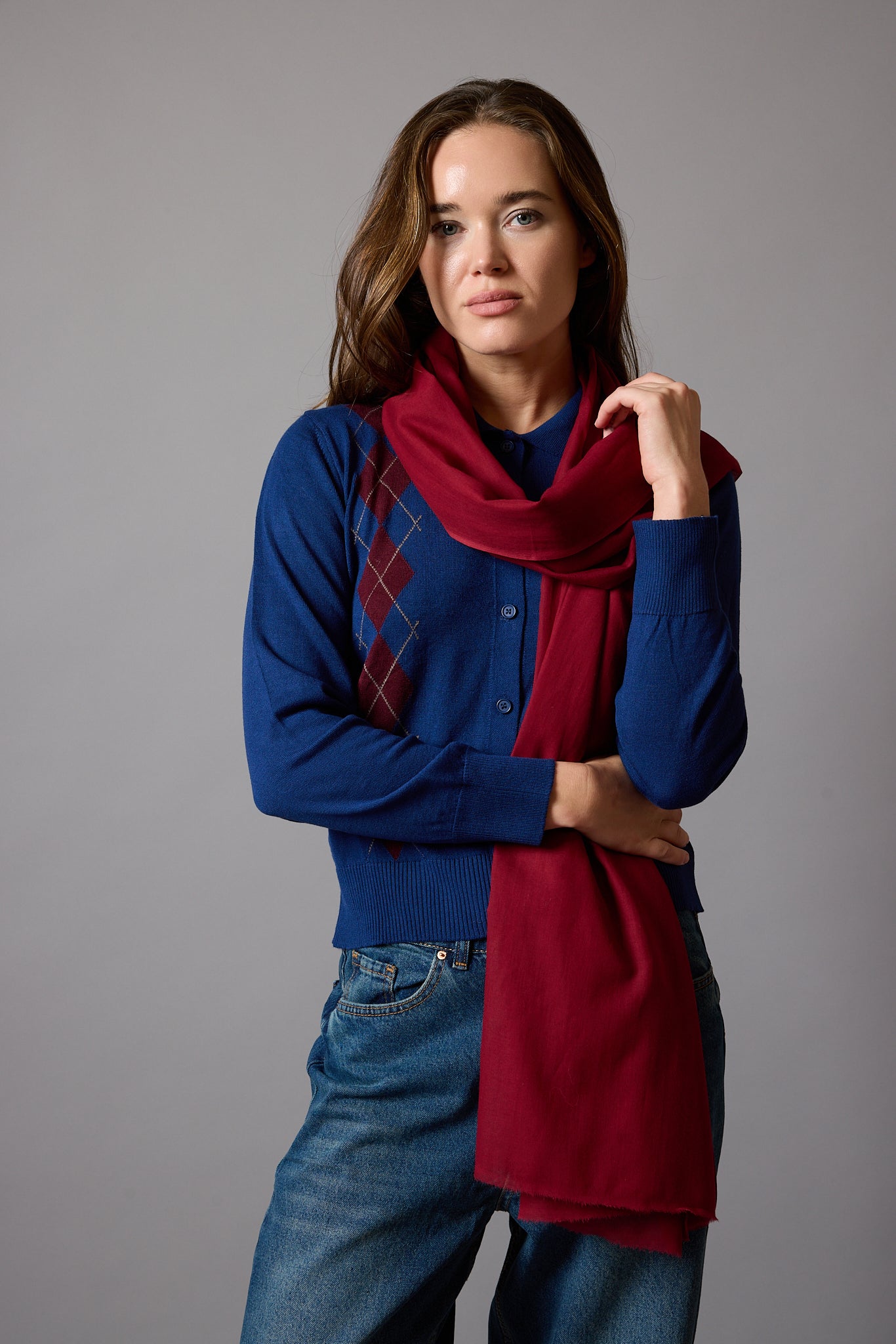 BRITISH RED ORGANIK PAMUK HANDMADE SAL