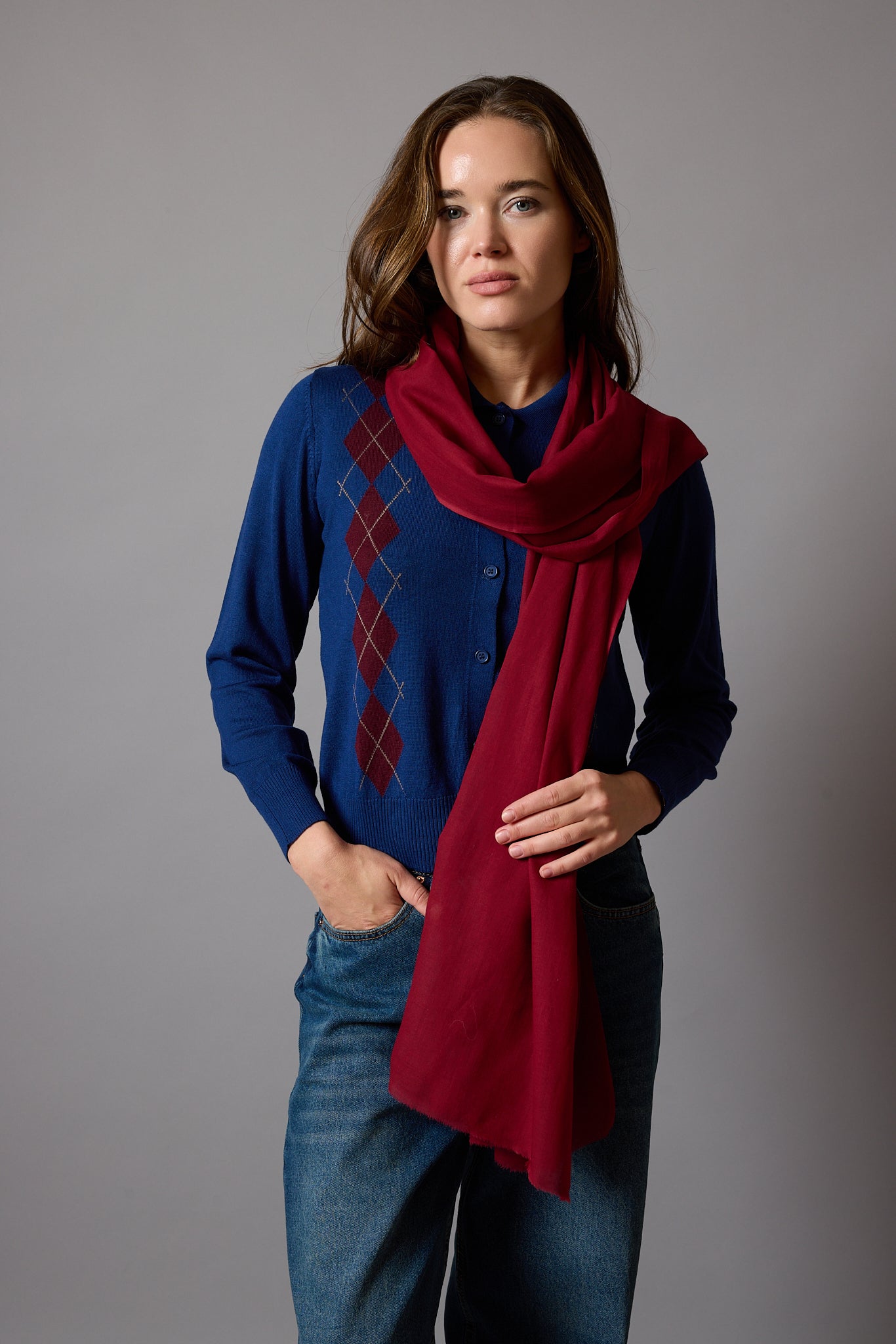 BRITISH RED ORGANIK PAMUK HANDMADE SAL