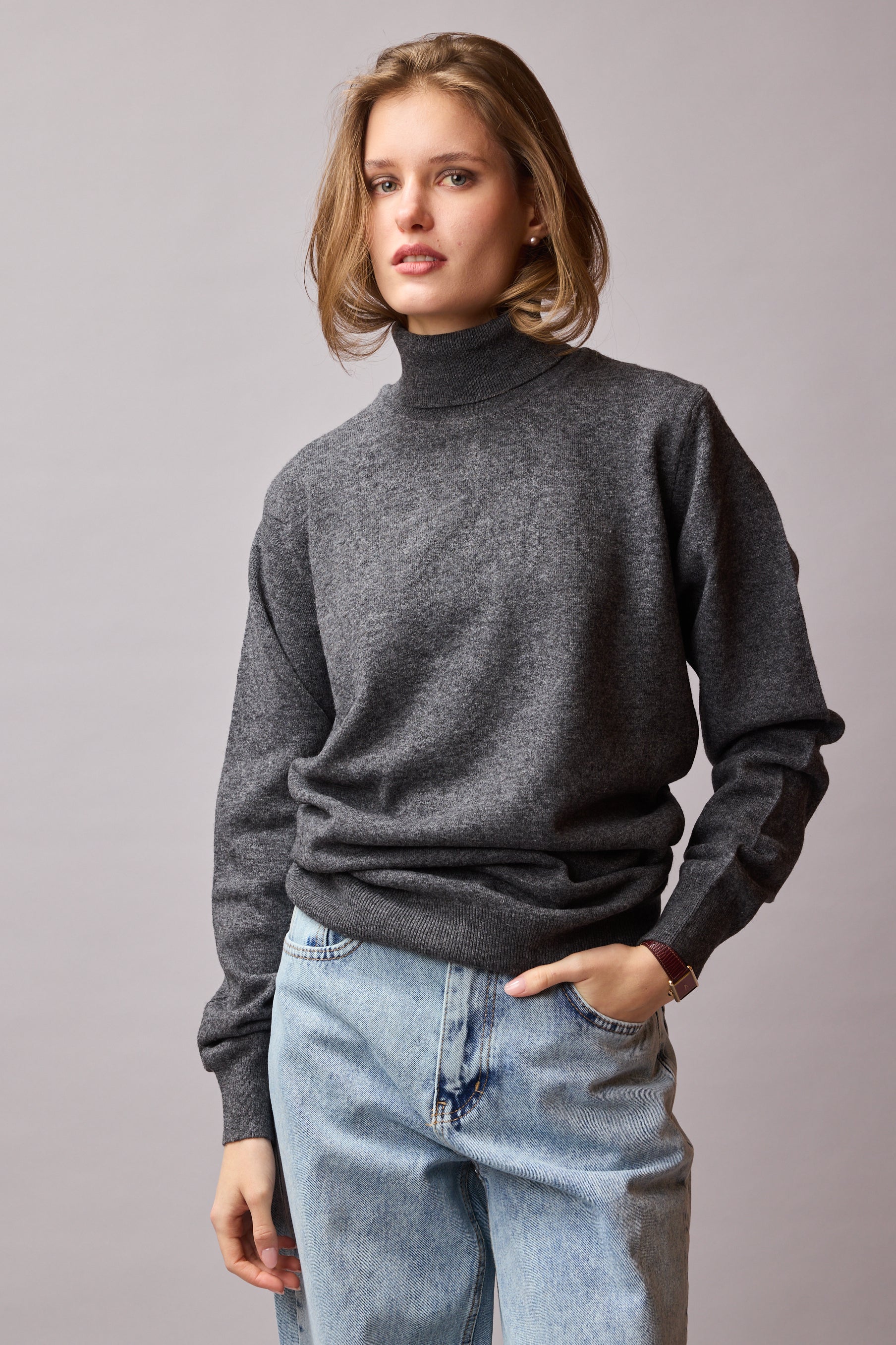 YUN YUKSEK YAKA UNISEX KAZAK FUME