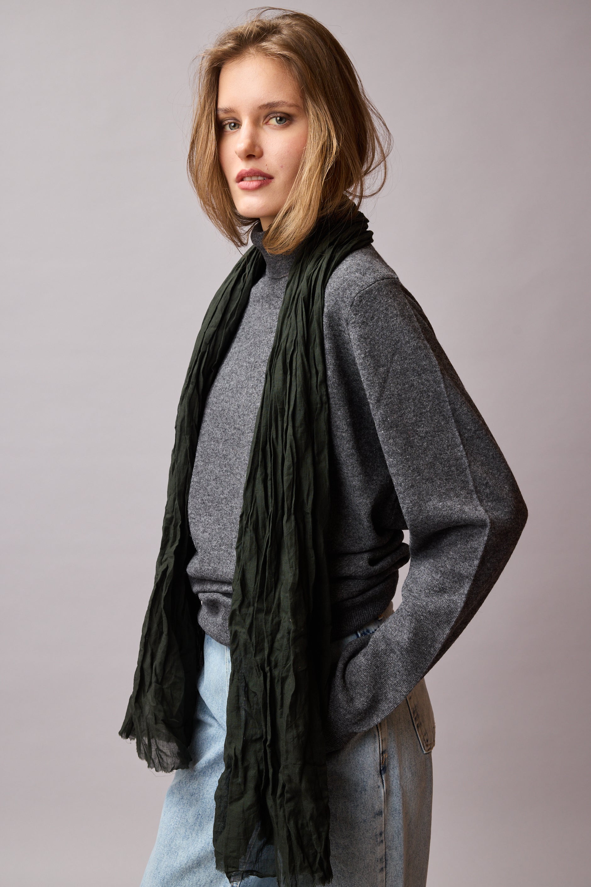 GREEN FOREST ORGANIC COTTON HANDMADE SHAWL