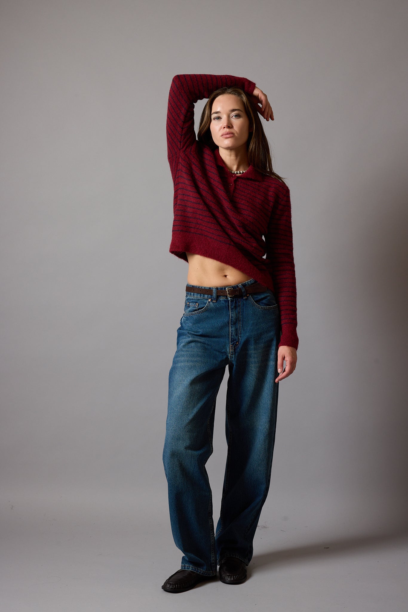 WIDE LEG BALLOON FIT JEAN VINTAGE BLEU