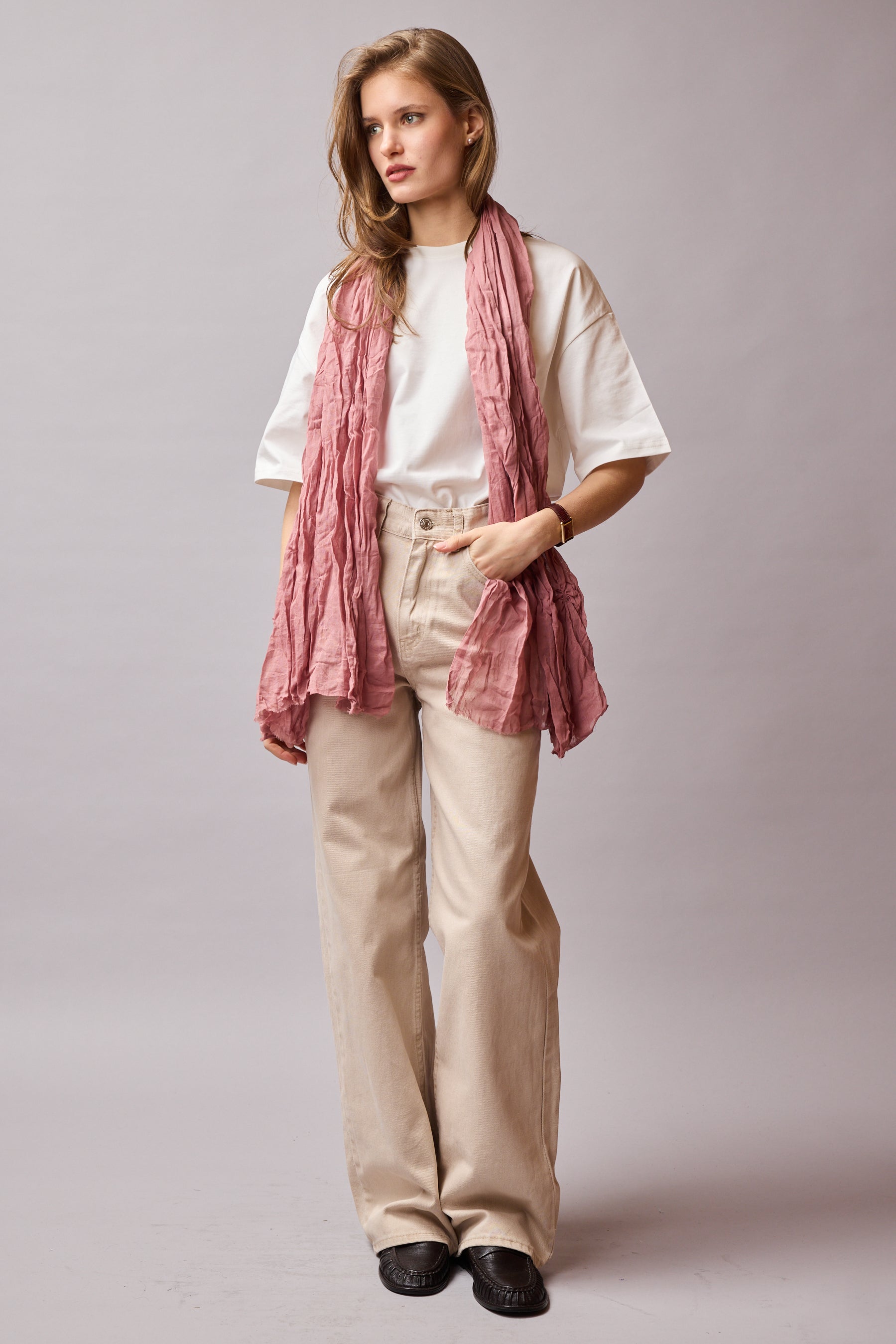 VINTAGE ROSE ORGANIK PAMUK HANDMADE SAL
