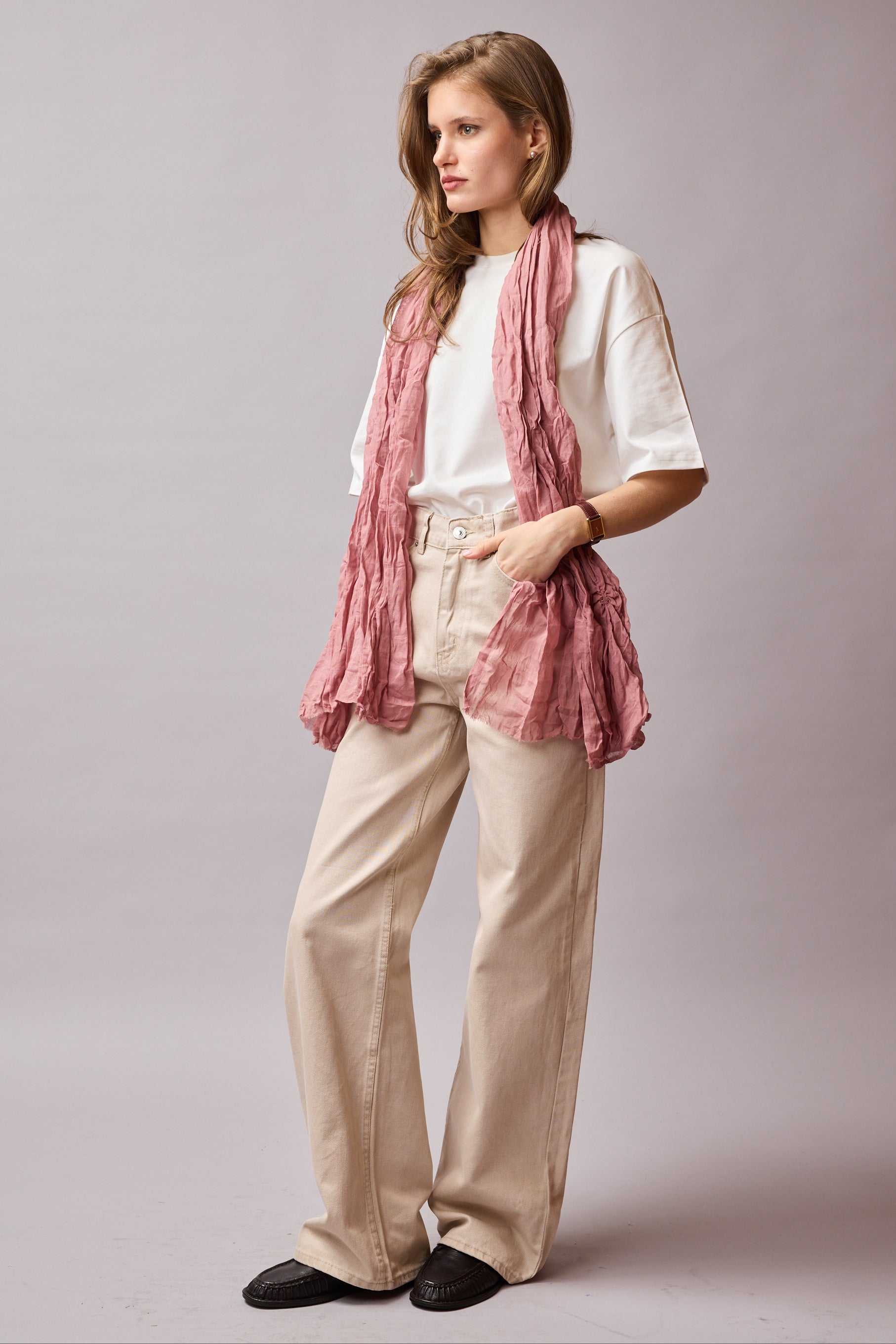 VINTAGE ROSE ORGANIK PAMUK HANDMADE SAL