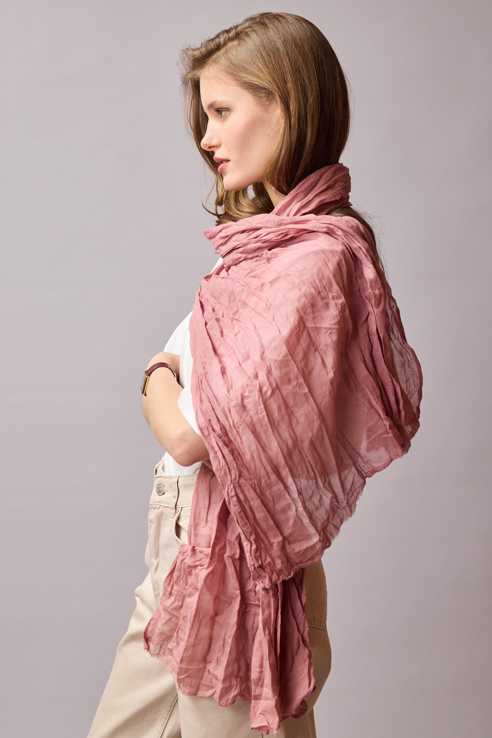 VINTAGE ROSE ORGANIK PAMUK HANDMADE SAL