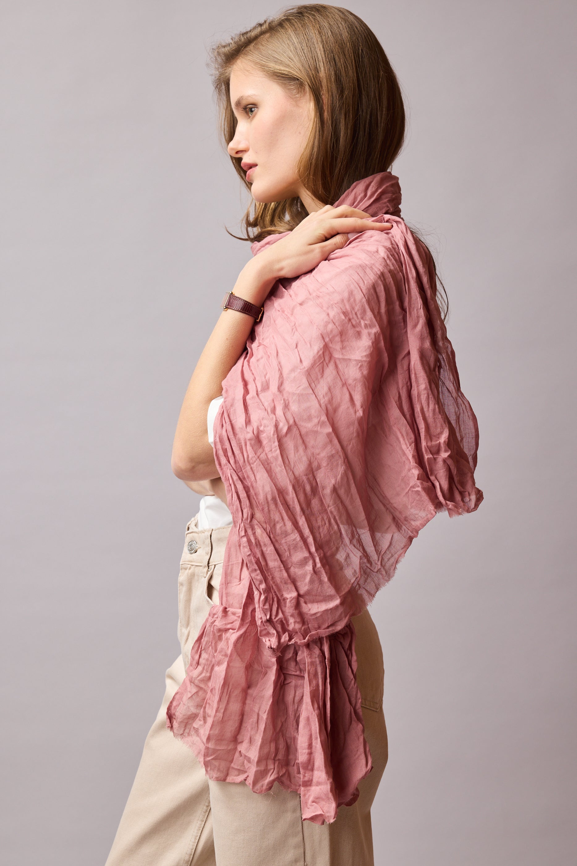 VINTAGE ROSE ORGANIK PAMUK HANDMADE SAL