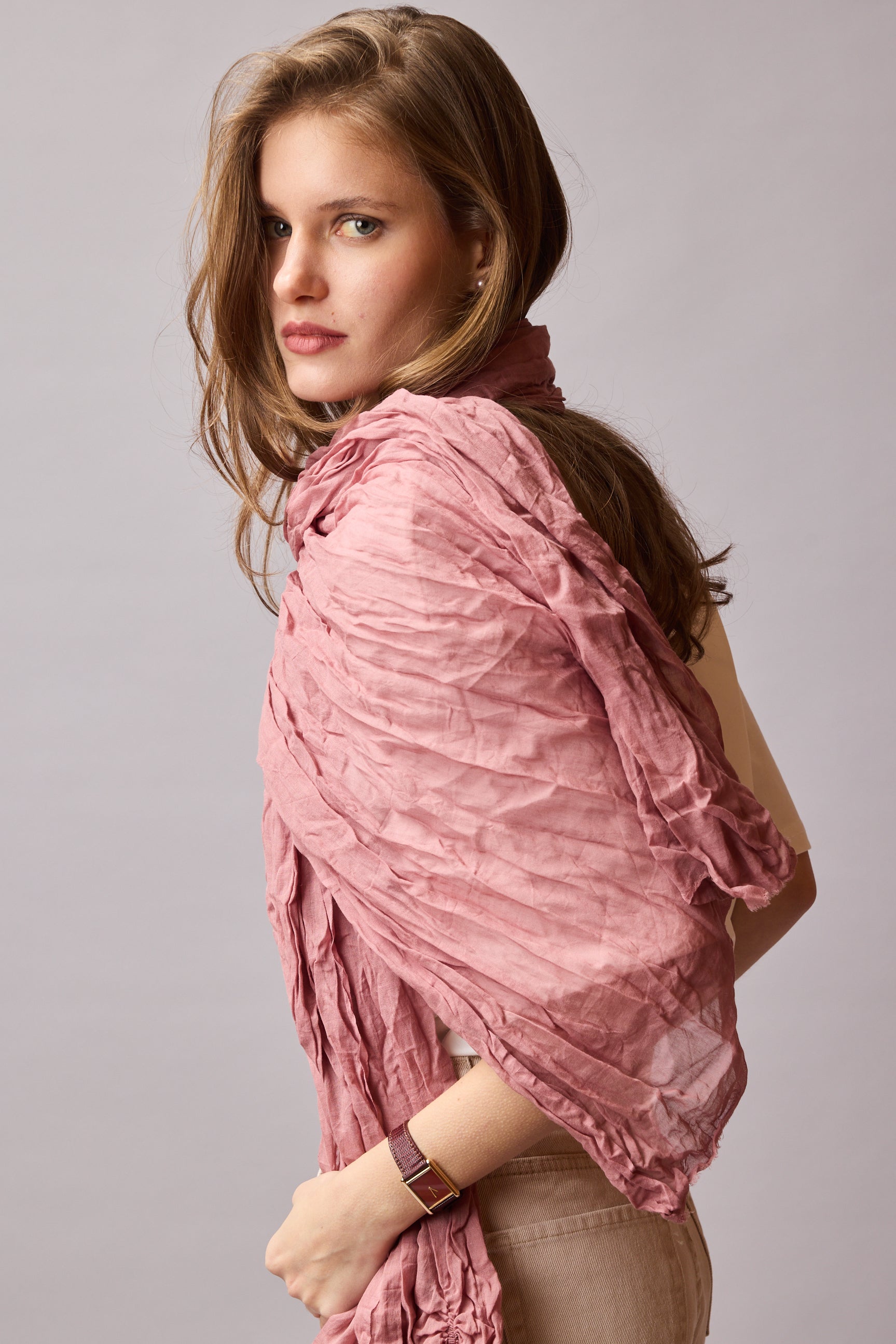 VINTAGE ROSE ORGANIK PAMUK HANDMADE SAL