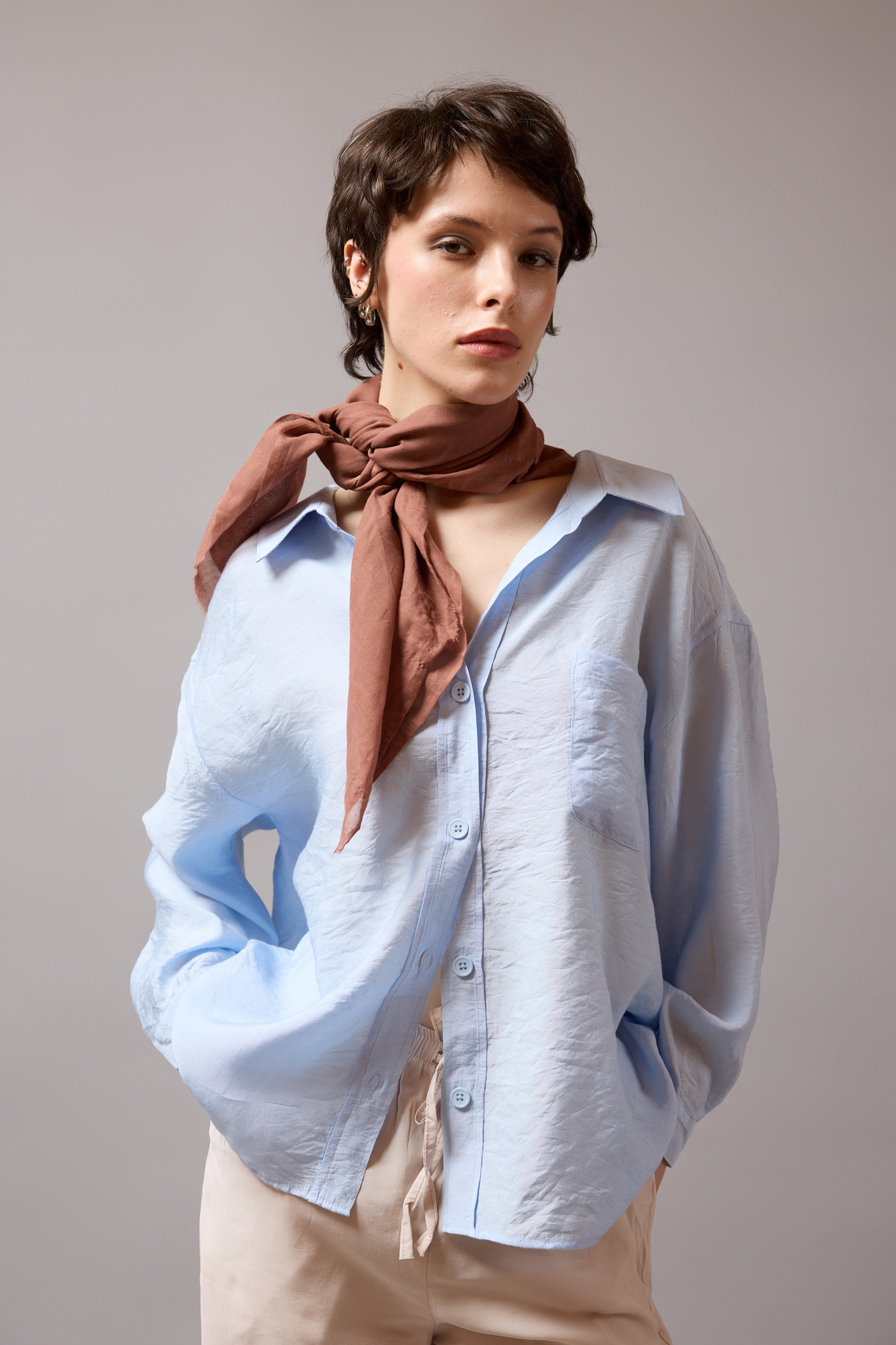 Sugar Autumn Coffee Organik Pamuk Handmade Kare Fular