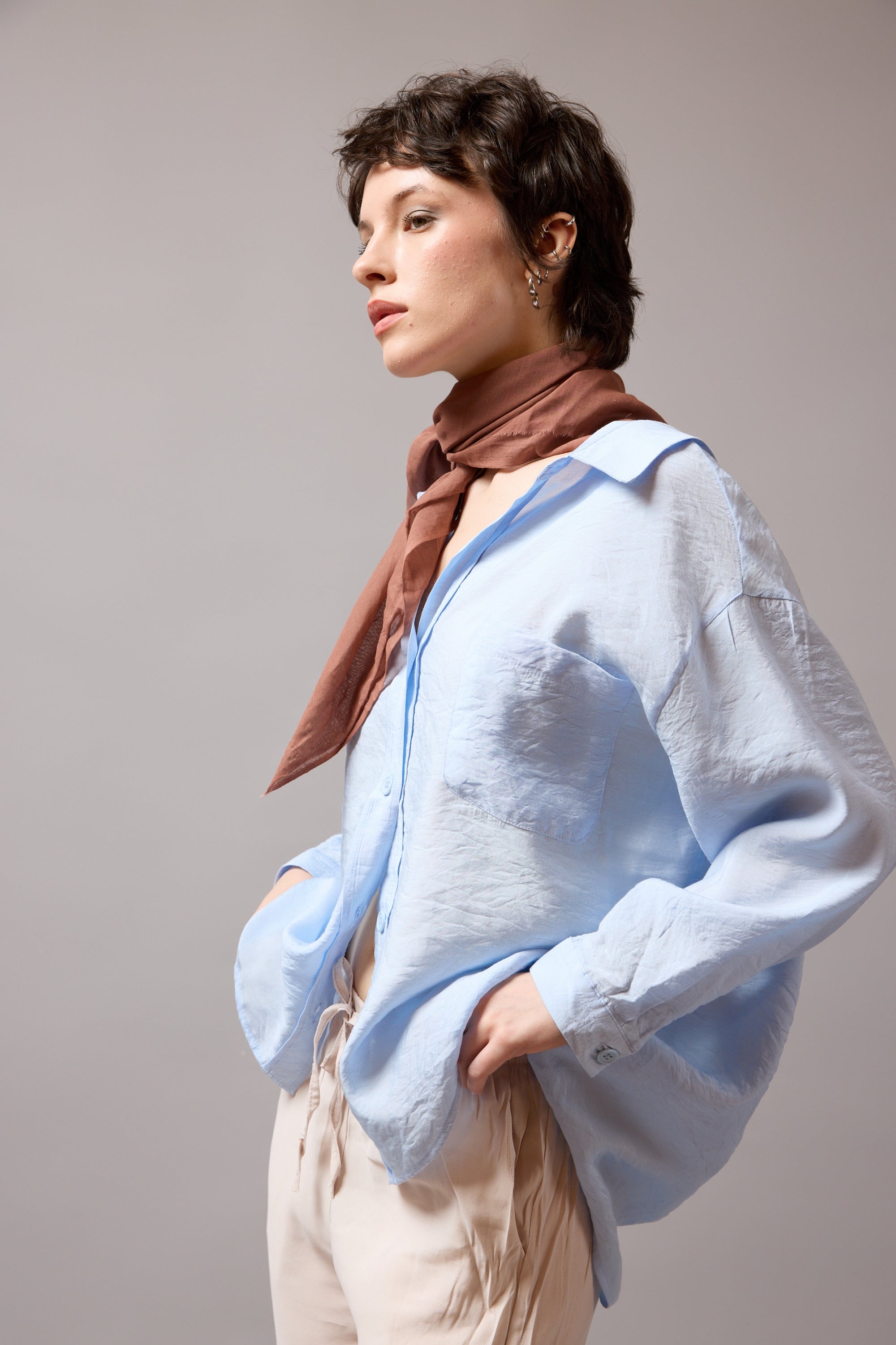 Sugar Autumn Coffee Organik Pamuk Handmade Kare Fular