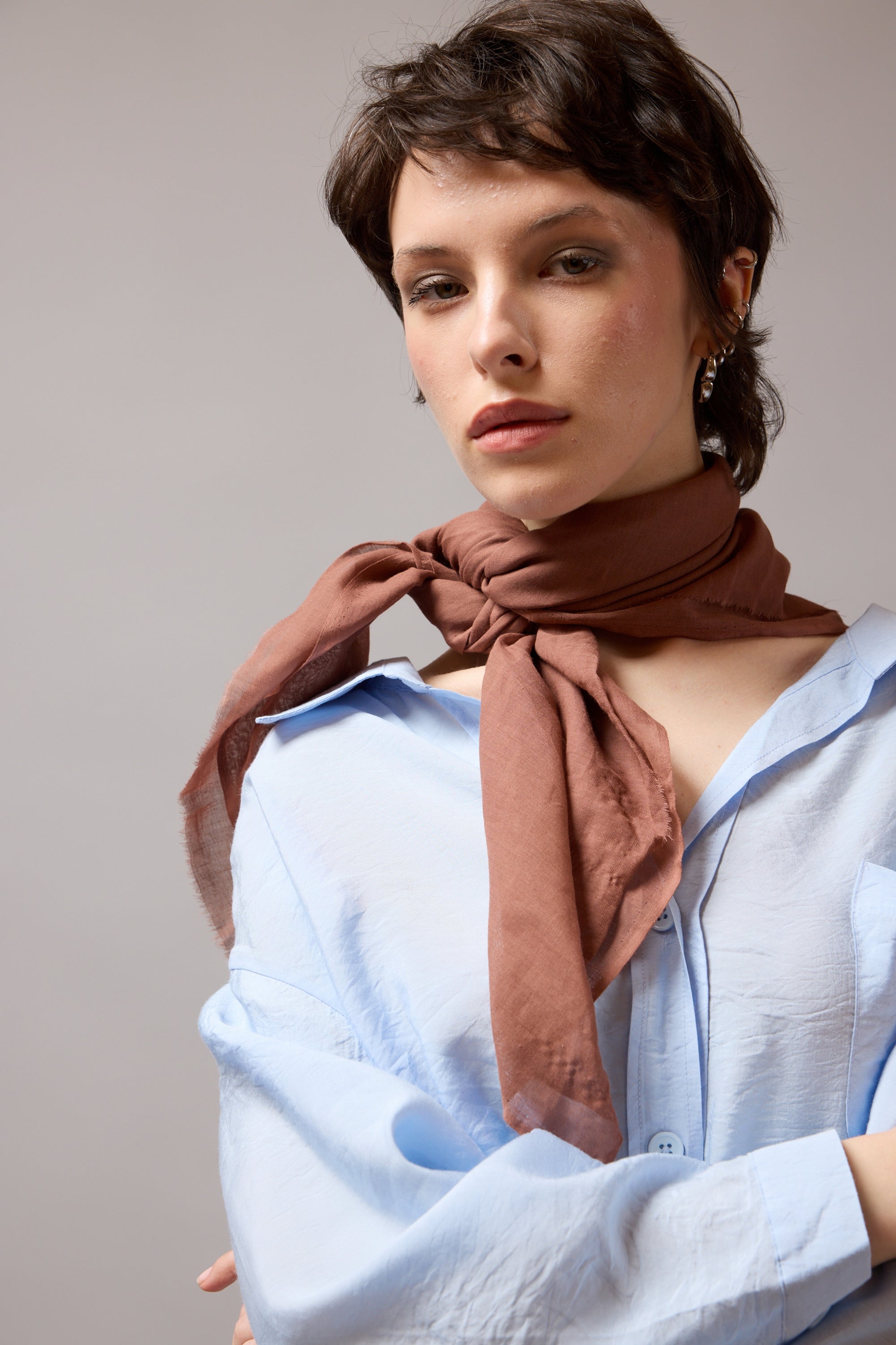 Sugar Autumn Coffee Organik Pamuk Handmade Kare Fular