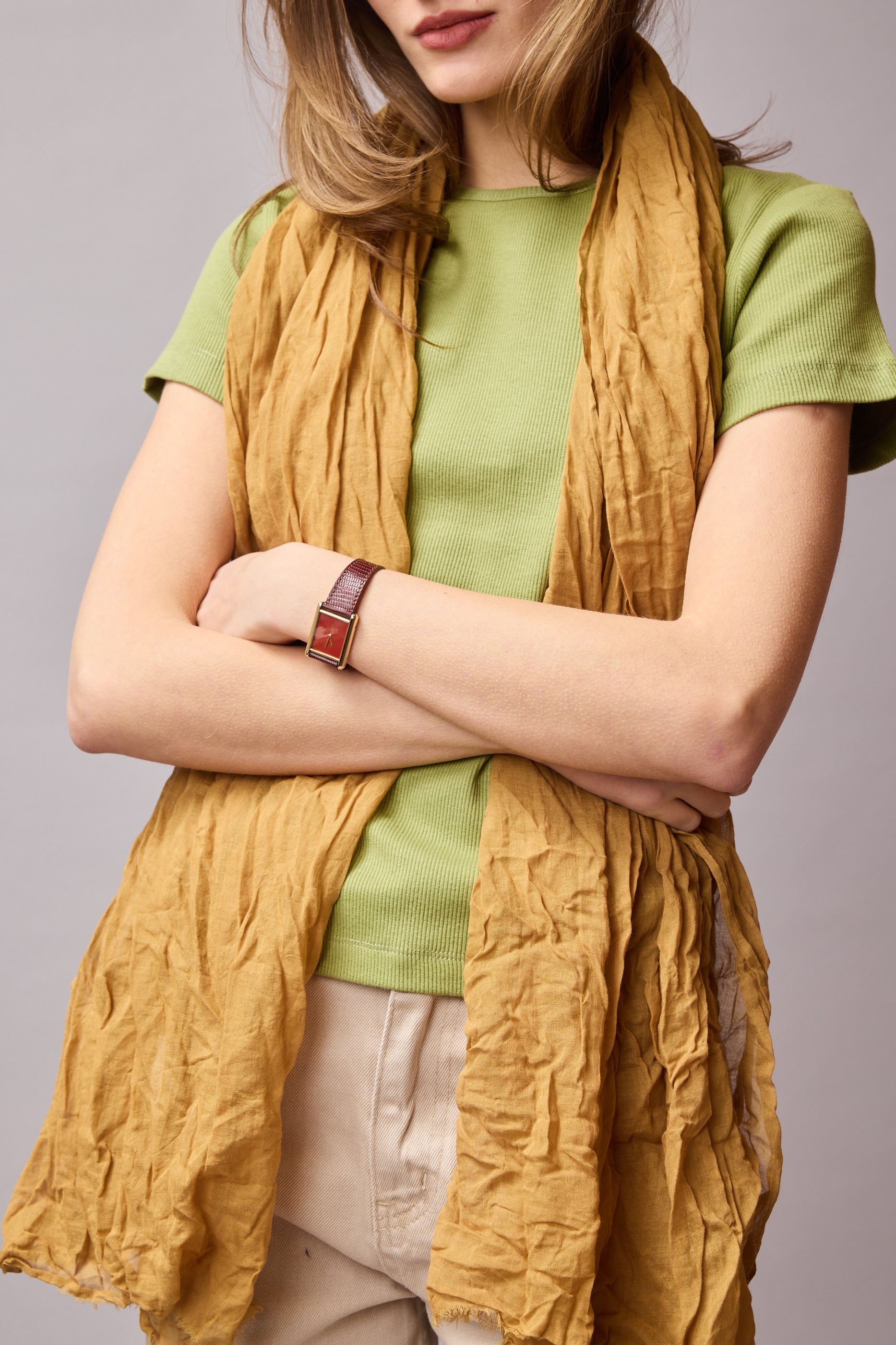 Van Gogh Yellow Organik Pamuk Handmade Sal