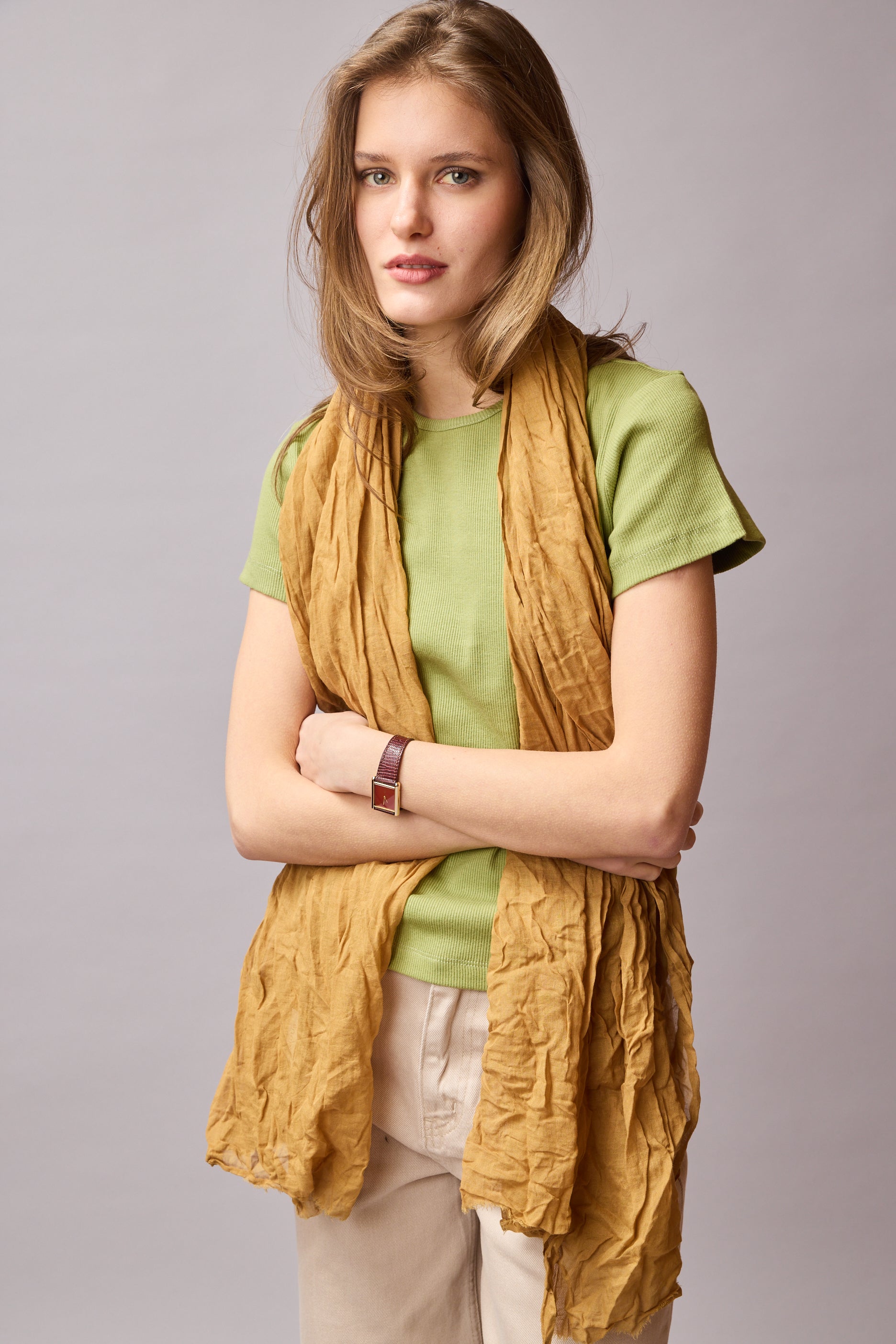 Van Gogh Yellow Organik Pamuk Handmade Sal