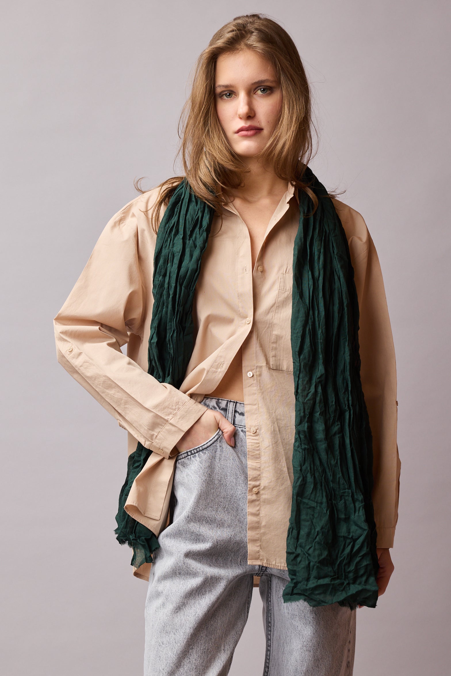 Emerald Organik Pamuk Handmade Sal