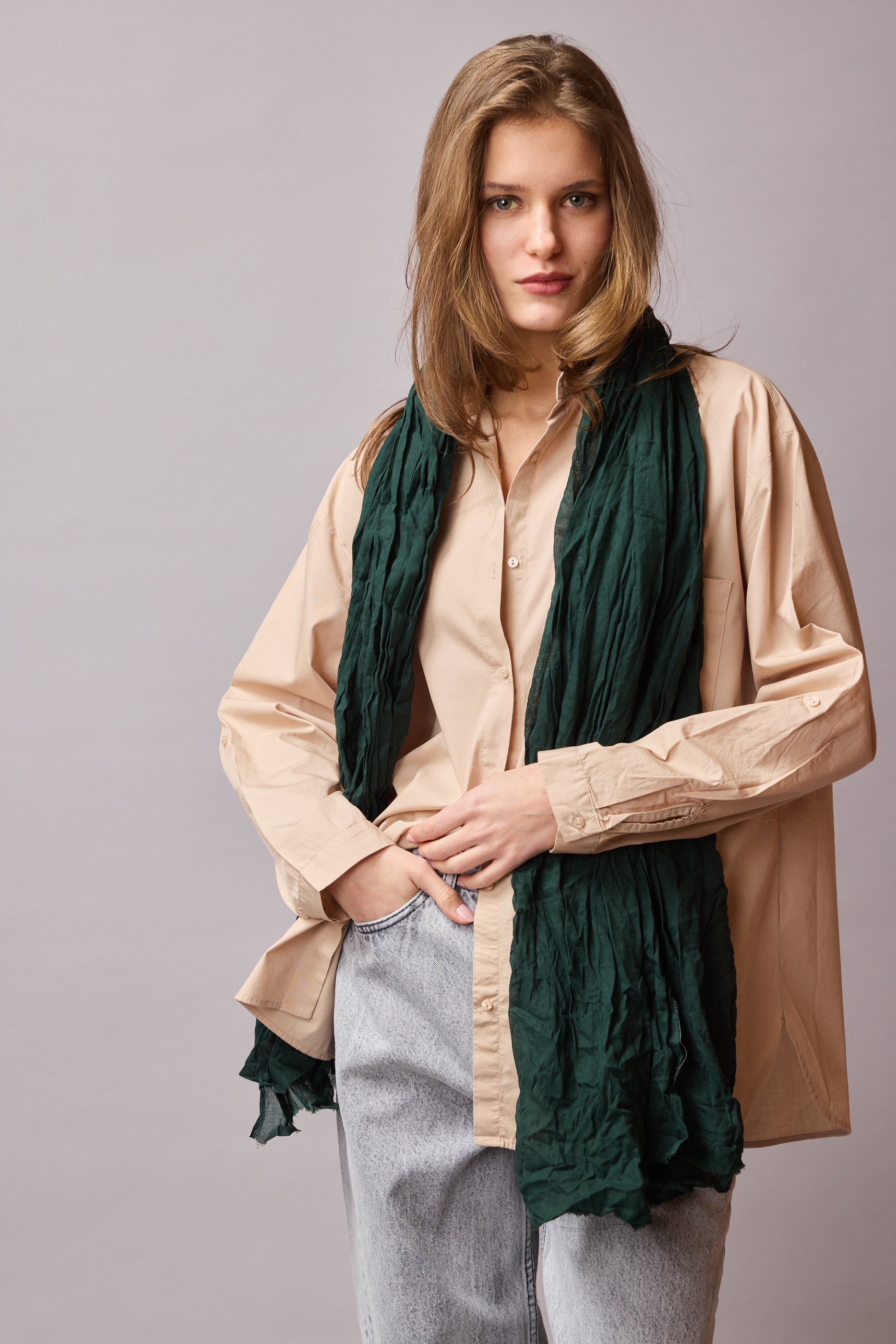 Emerald Organik Pamuk Handmade Sal