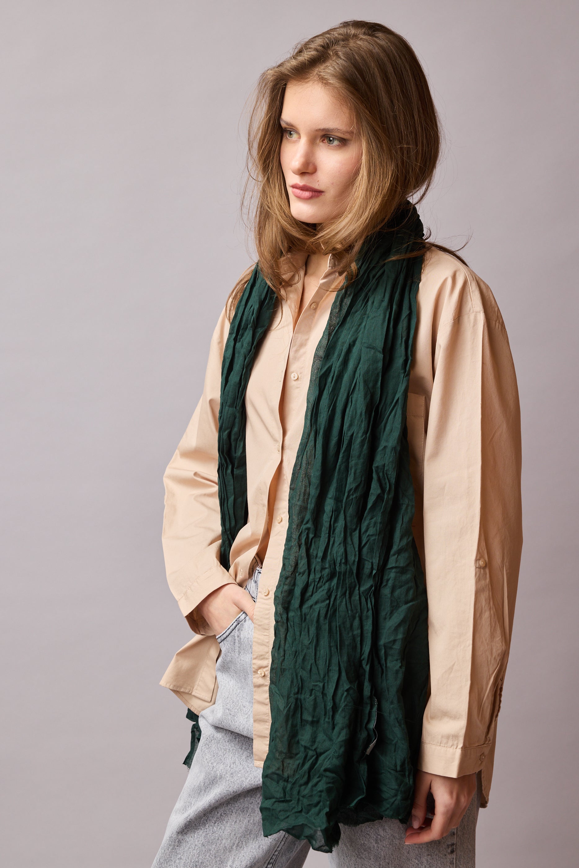 Emerald Organik Pamuk Handmade Sal