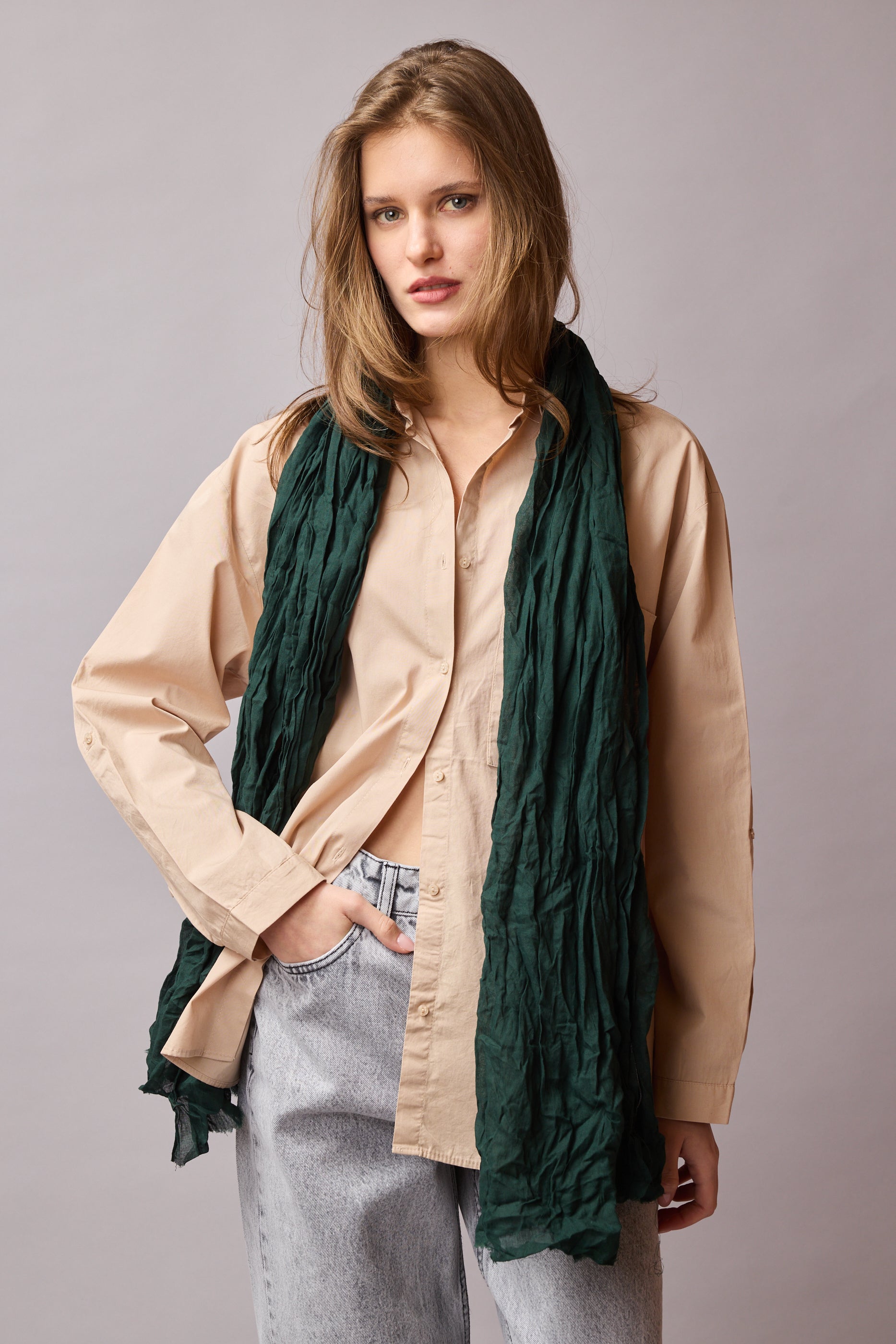 Emerald Organik Pamuk Handmade Sal