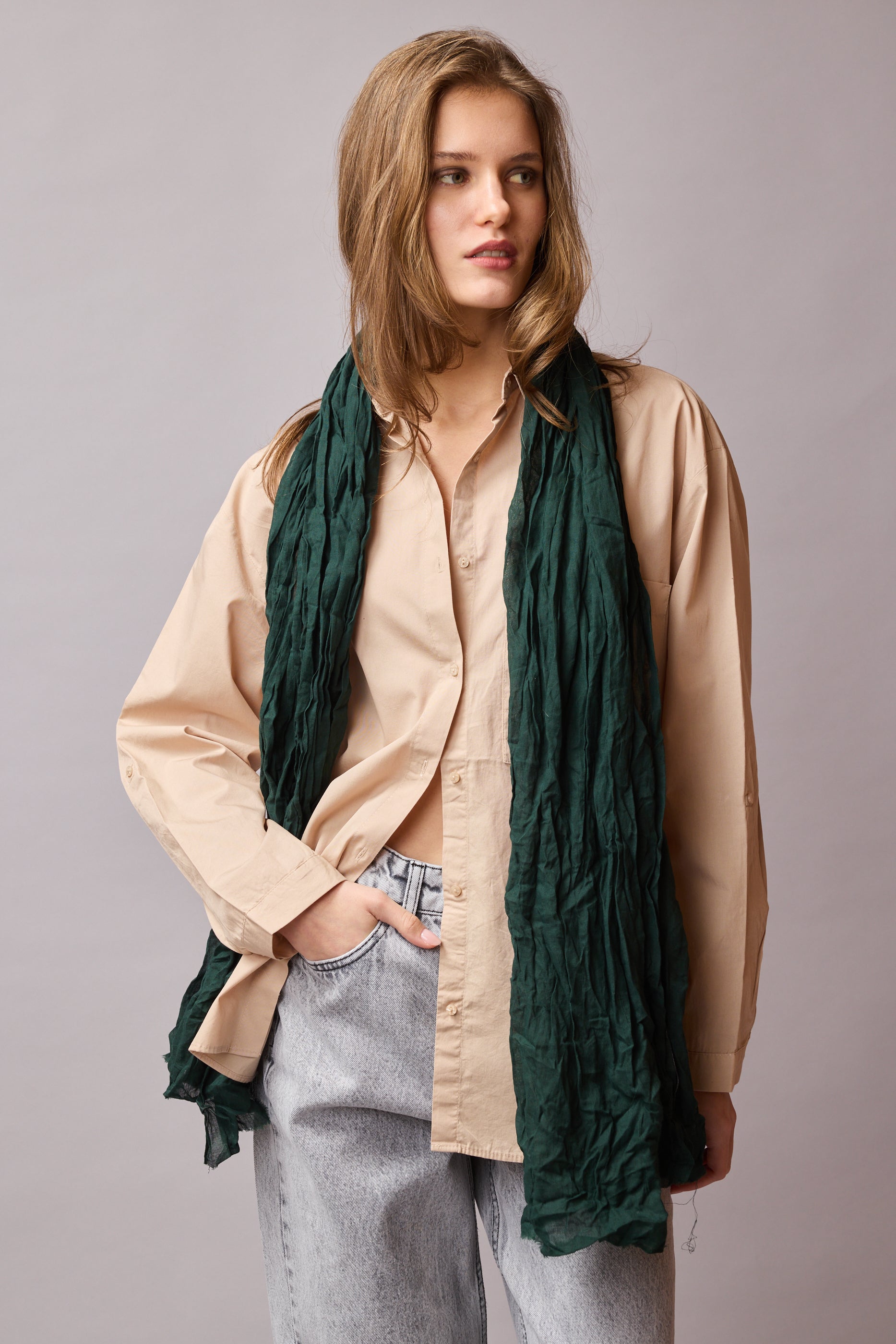 Emerald Organik Pamuk Handmade Sal