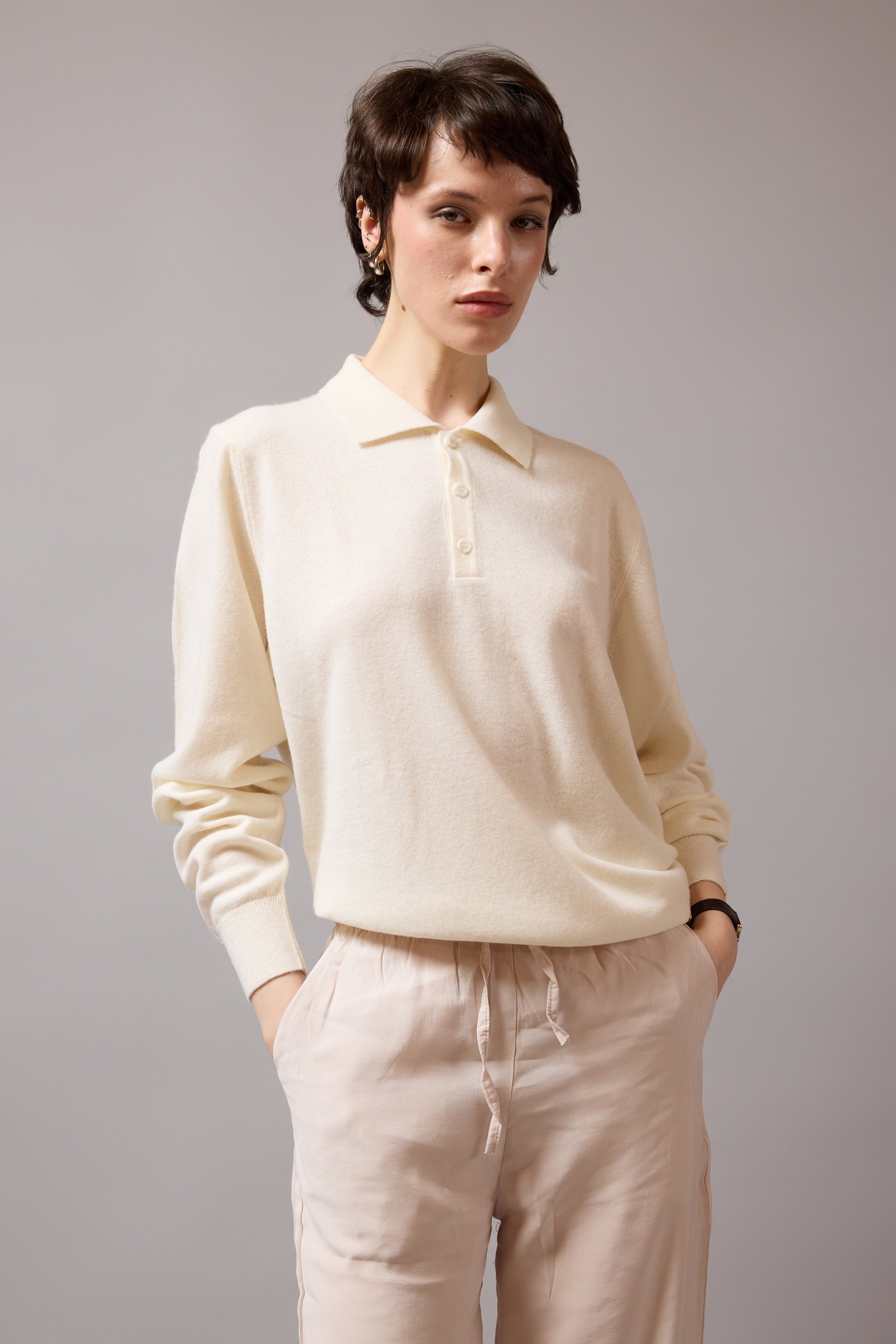 YUN POLO YAKA UNISEX KAZAK KREM