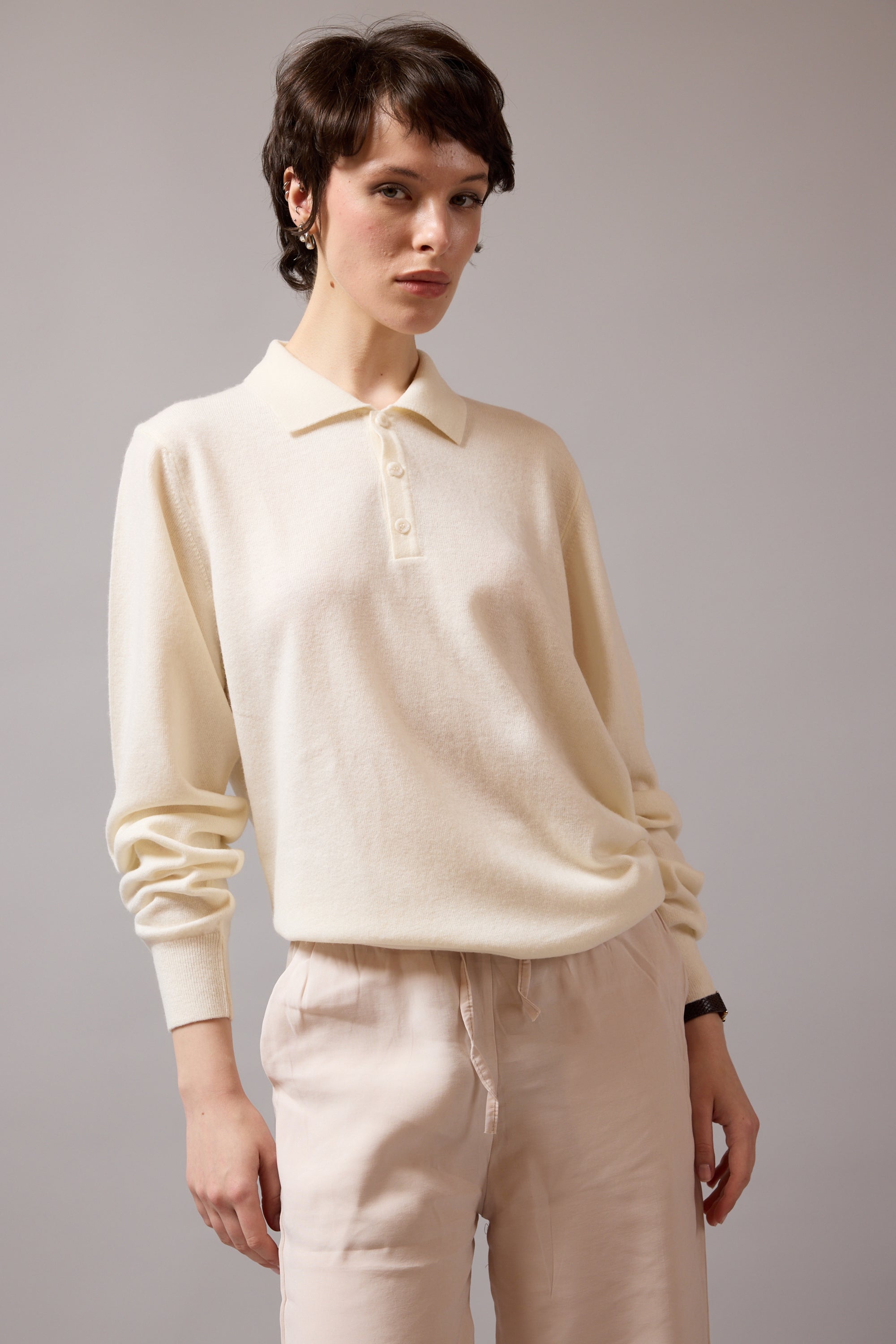 YUN POLO YAKA UNISEX KAZAK KREM