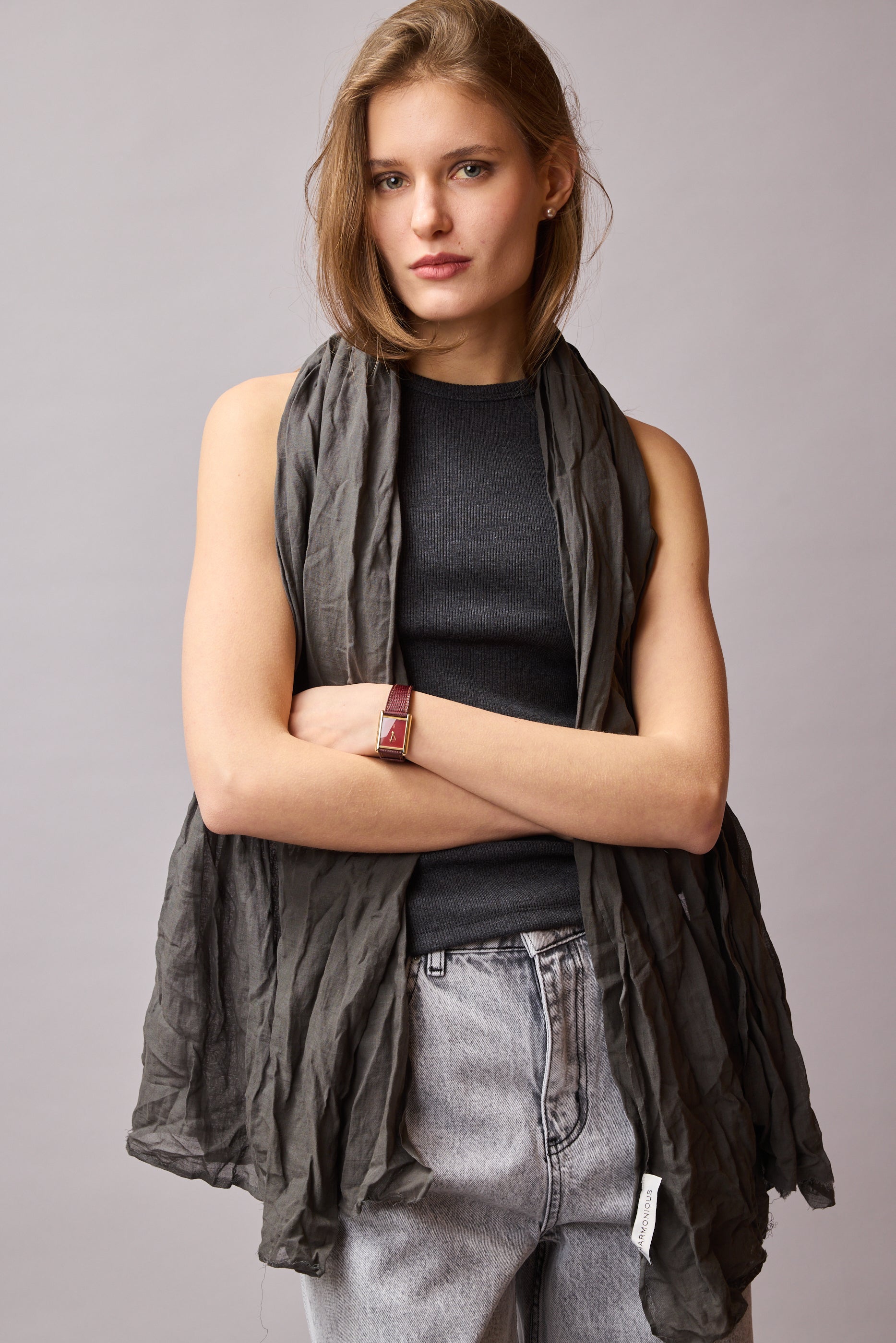 Grey Organic Cotton Handmade Shawl