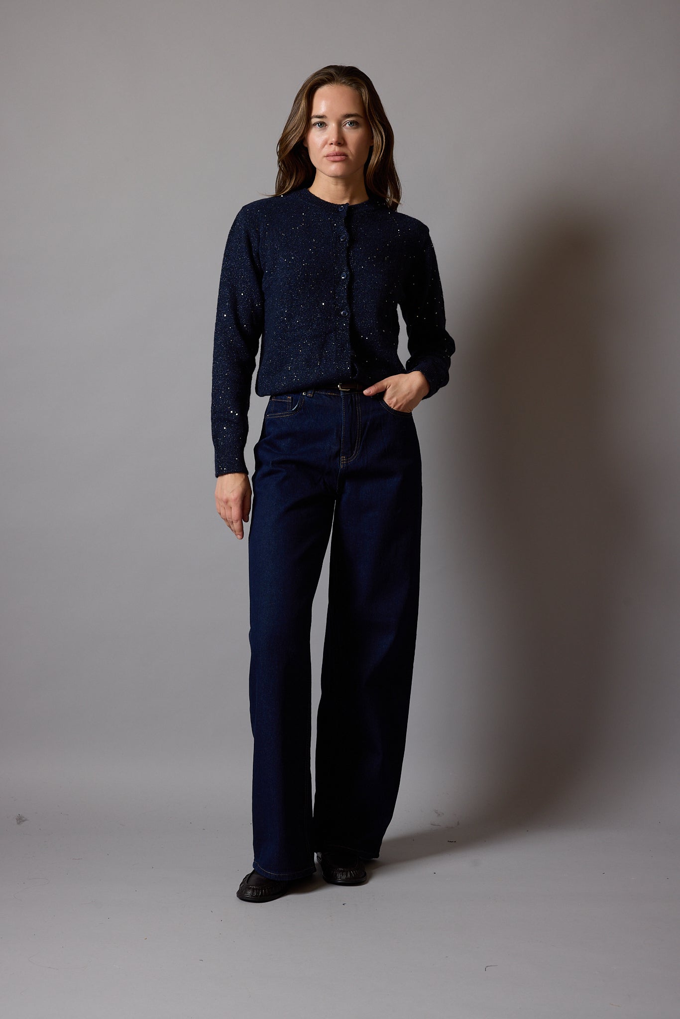 STRAIGHT YUKSEK BEL GENIS PACA JEAN DARK BLUE
