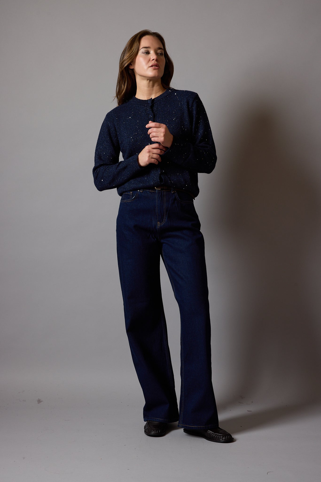 STRAIGHT YUKSEK BEL GENIS PACA JEAN DARK BLUE