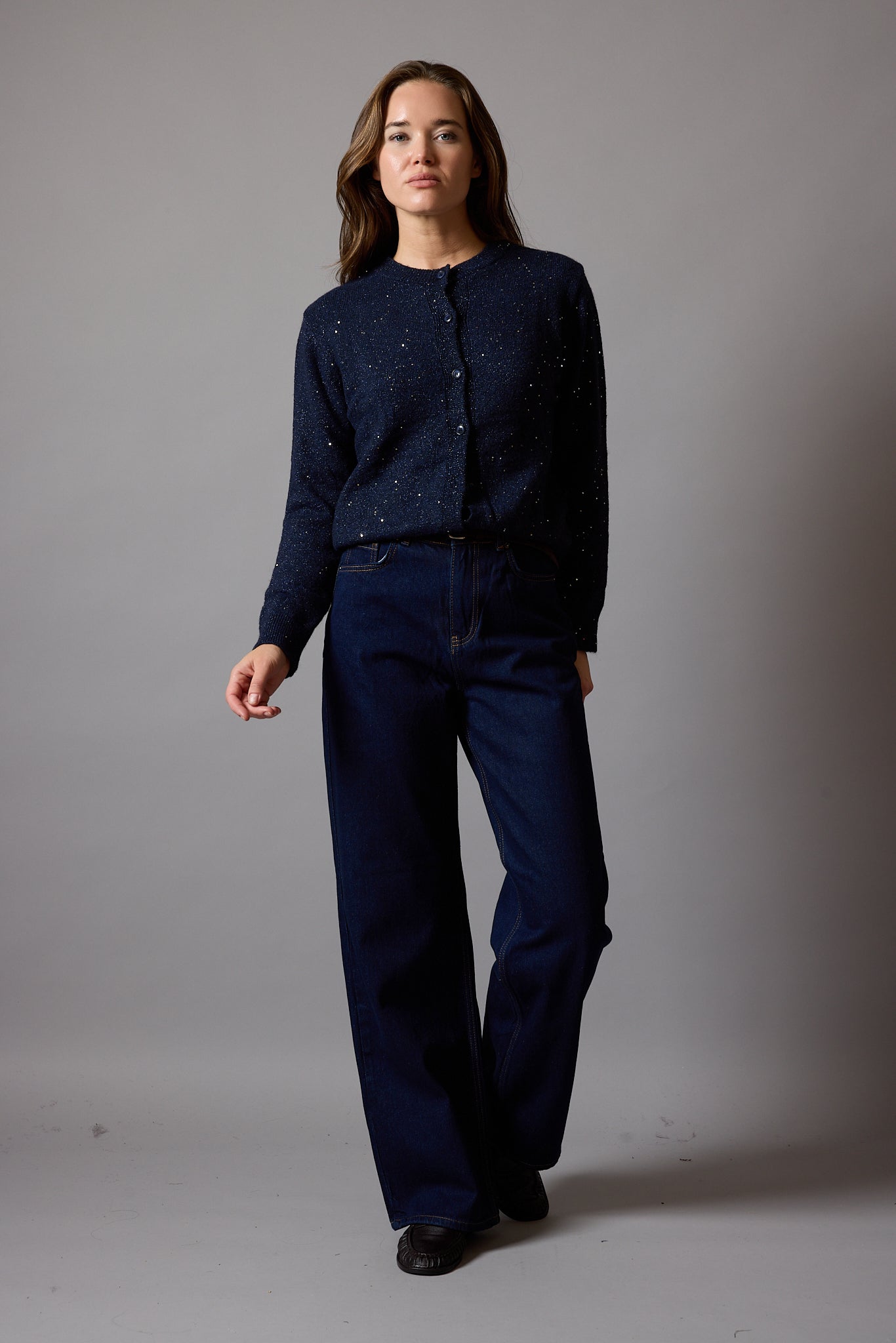 STRAIGHT YUKSEK BEL GENIS PACA JEAN DARK BLUE