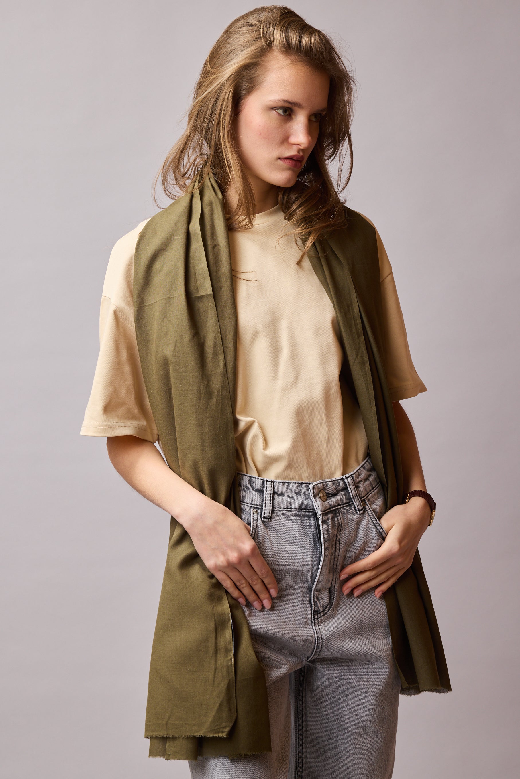 VINTAGE GREEN ORGANIK PAMUK HANDMADE SAL