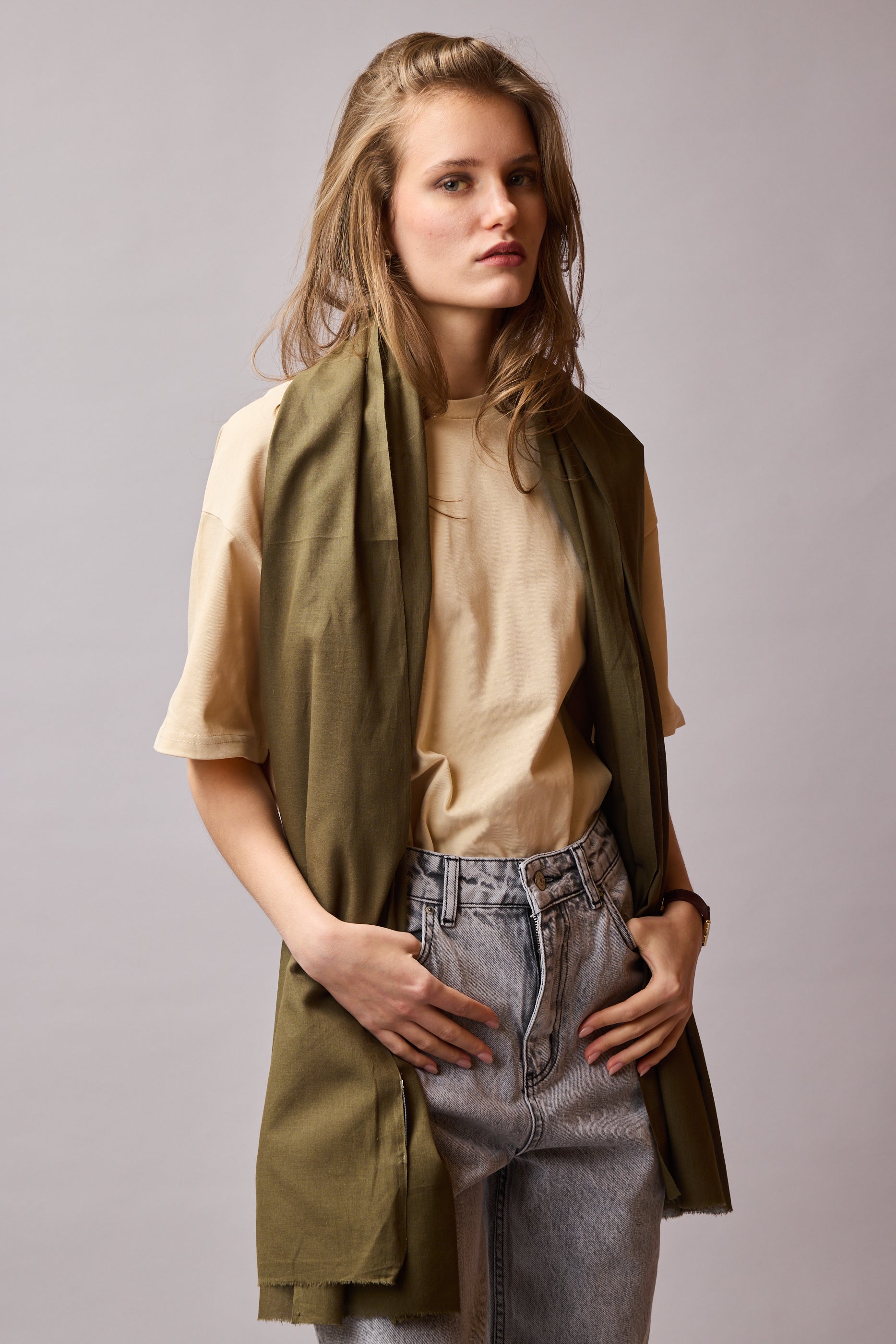 VINTAGE GREEN ORGANIK PAMUK HANDMADE SAL