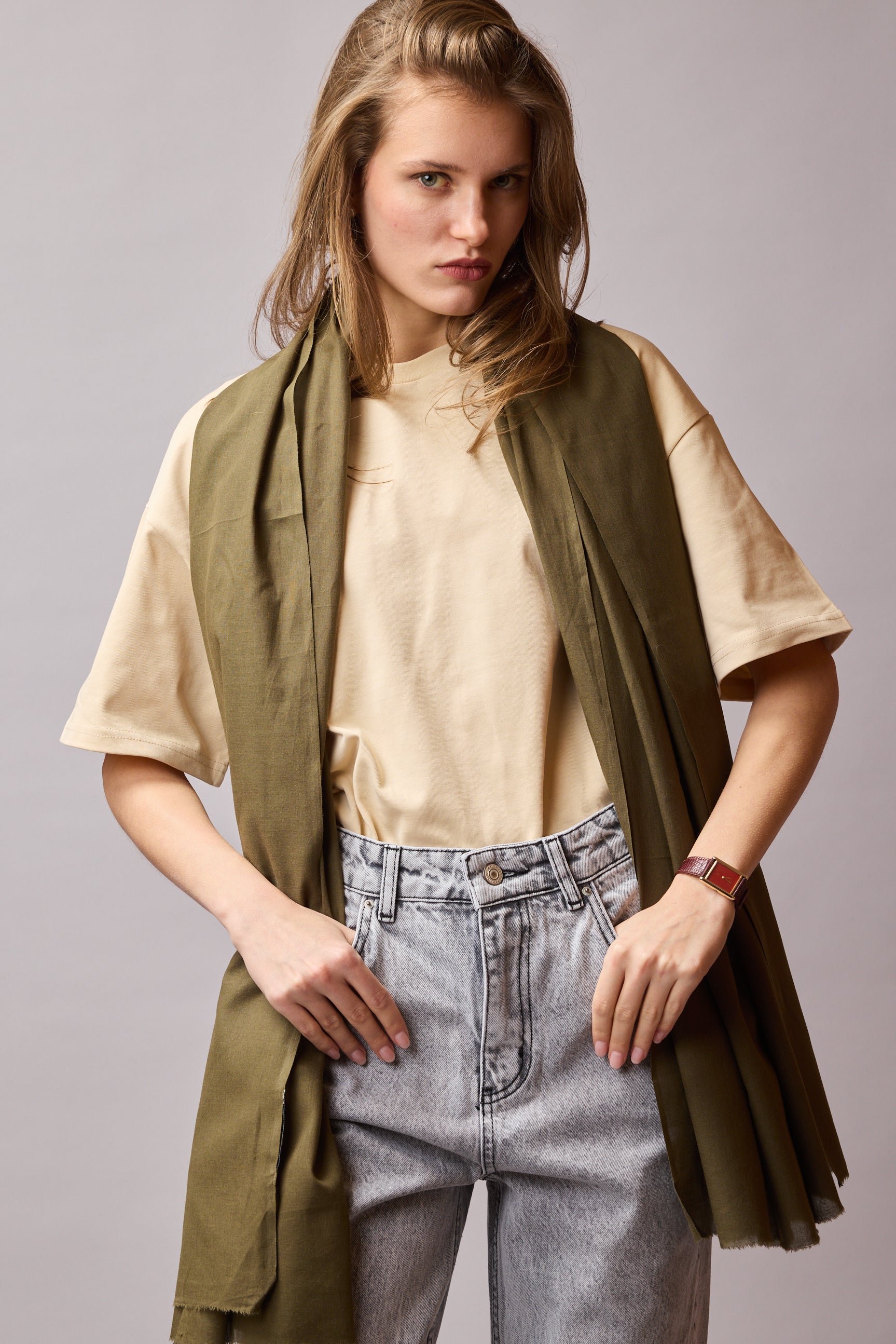 VINTAGE GREEN ORGANIK PAMUK HANDMADE SAL