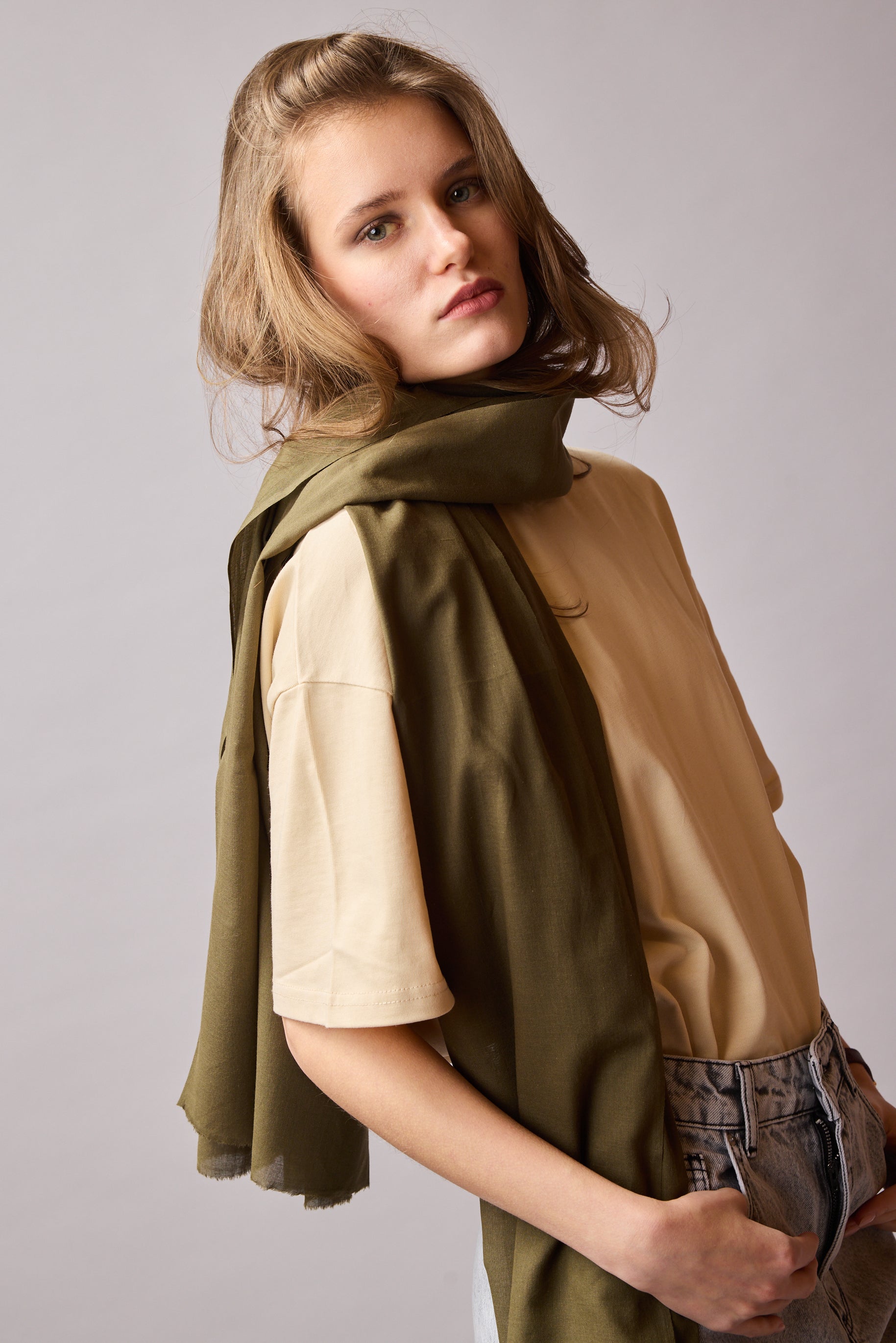 VINTAGE GREEN ORGANIK PAMUK HANDMADE SAL