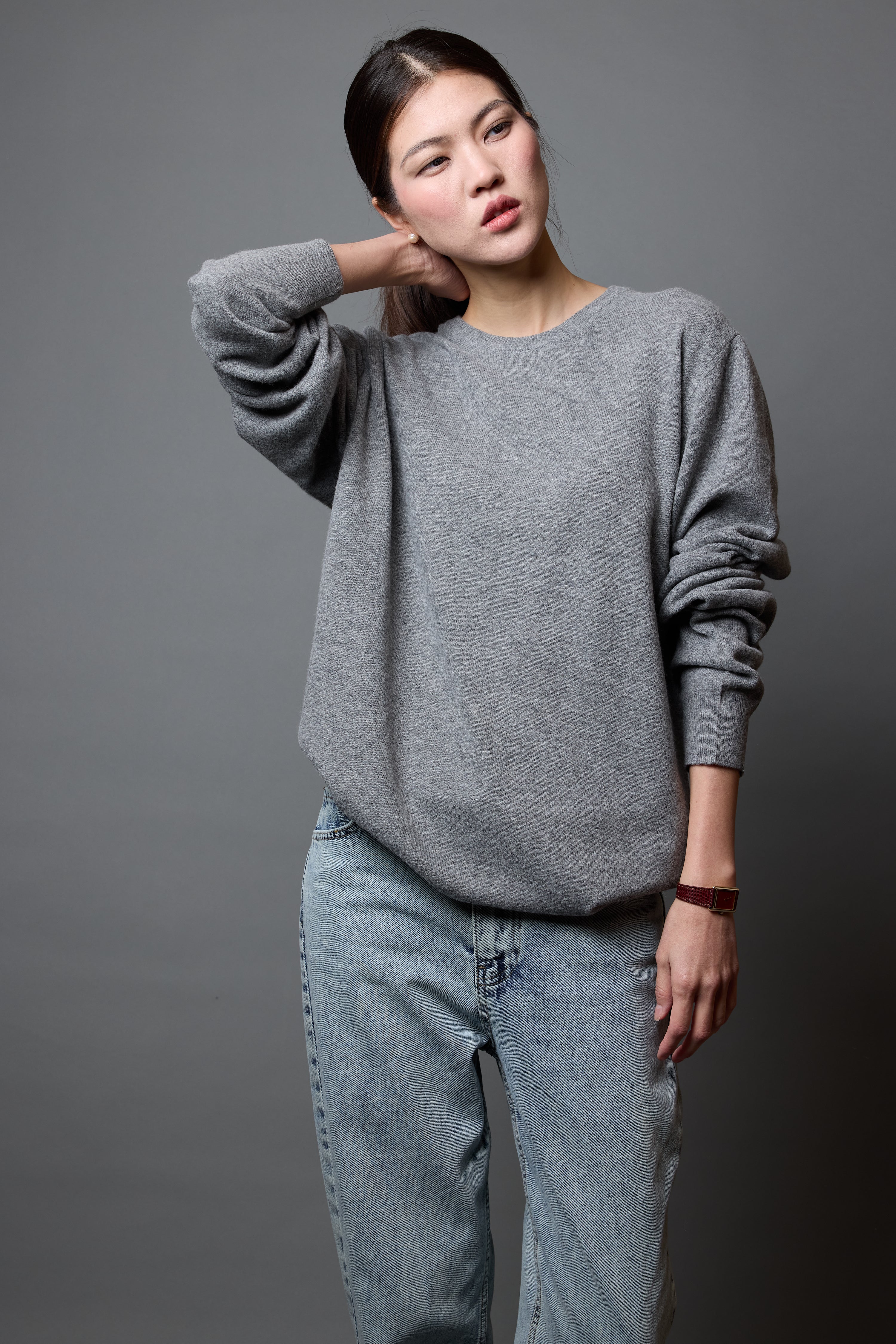 YUN BISIKLET YAKA UNISEX KAZAK GRI