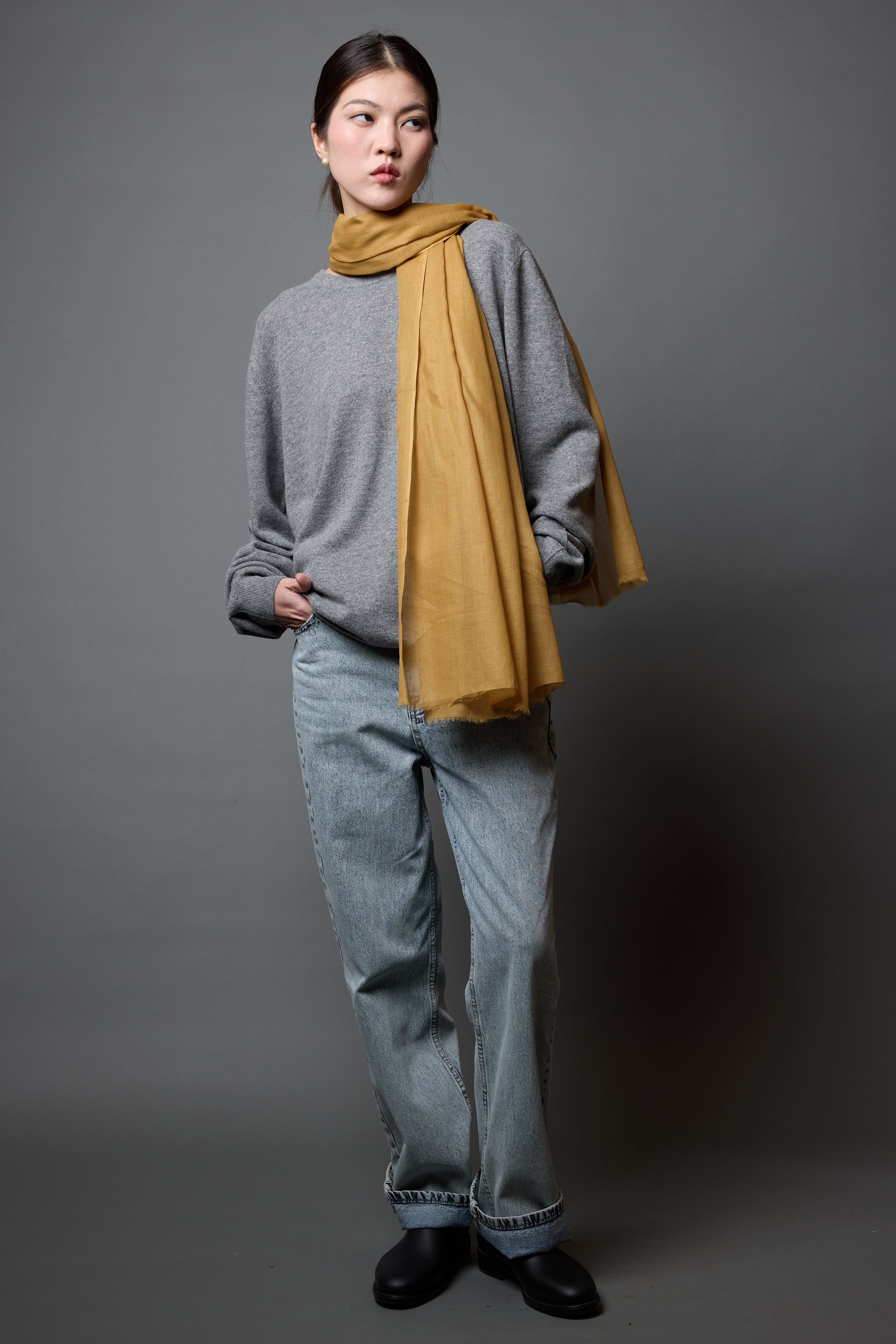 Van Gogh Yellow Organik Pamuk Handmade Sal