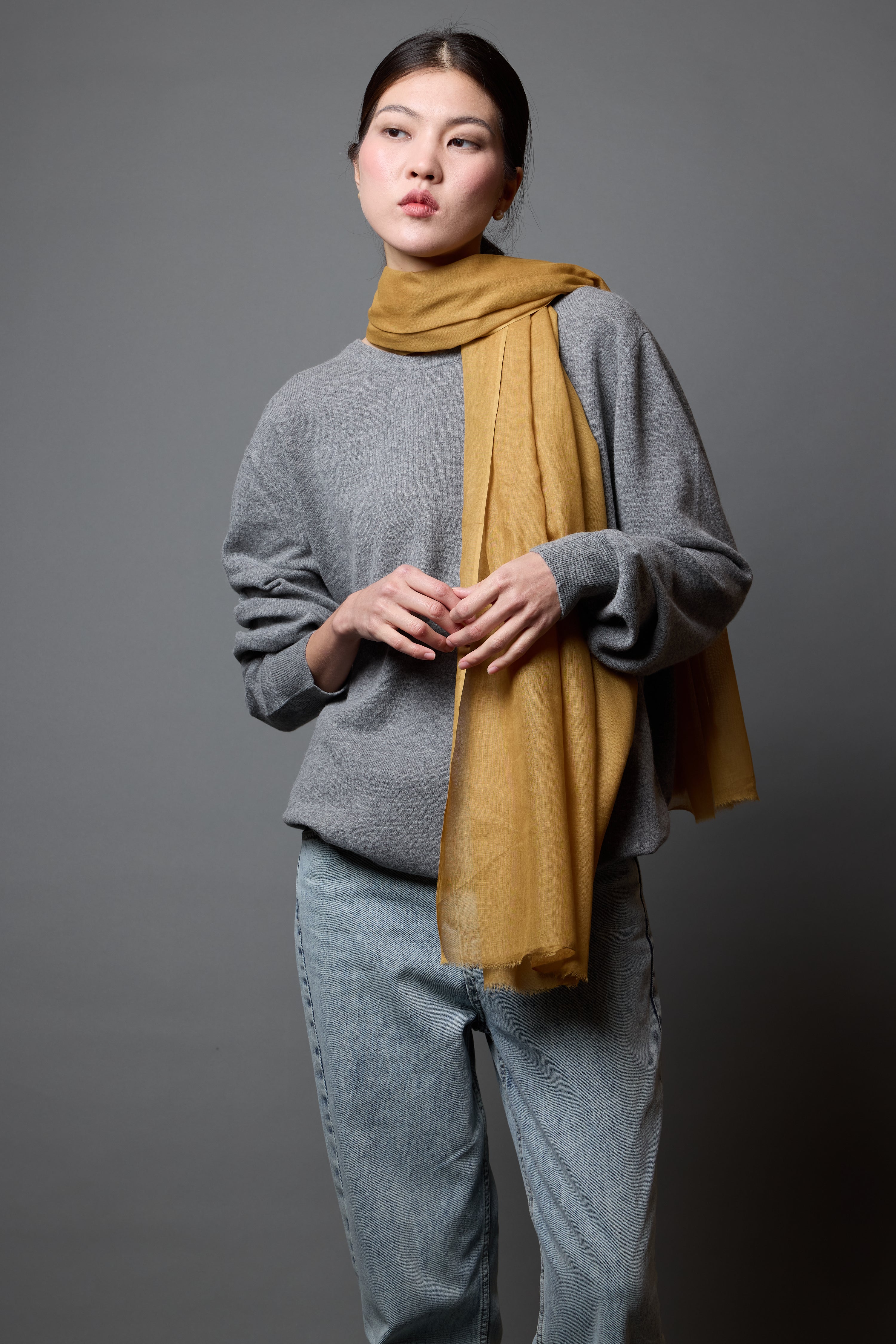 Van Gogh Yellow Organik Pamuk Handmade Sal