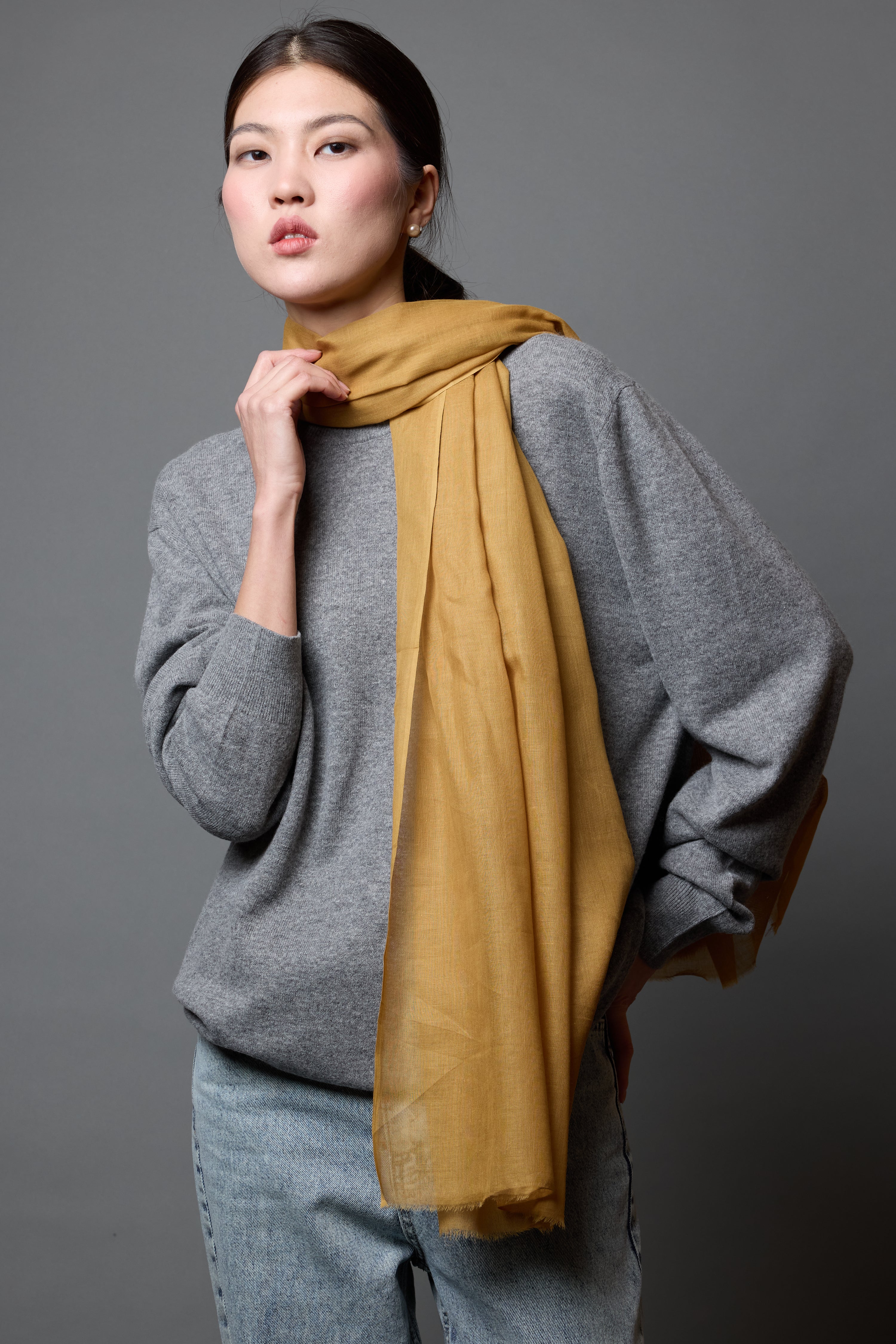 Van Gogh Yellow Organik Pamuk Handmade Sal