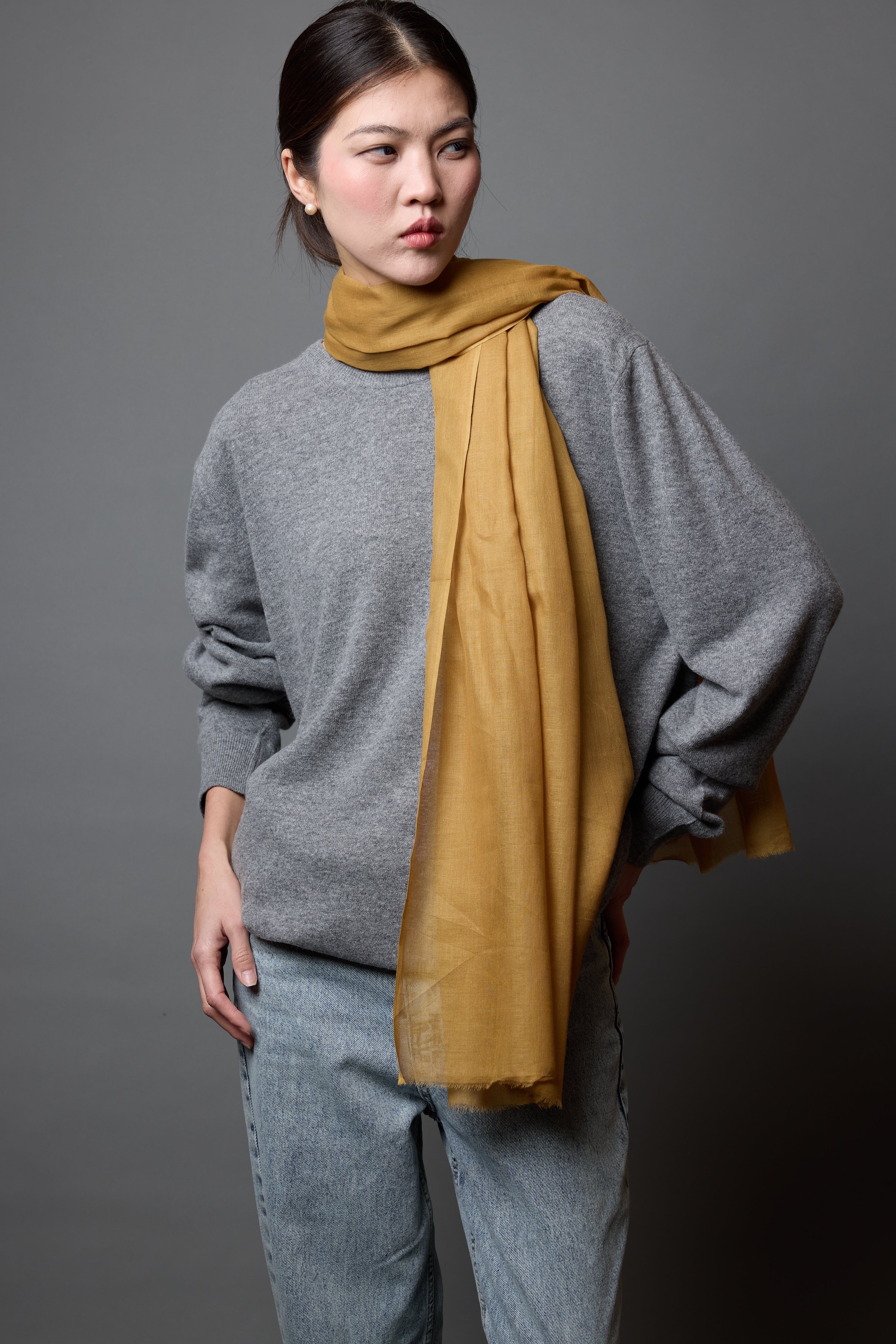 Van Gogh Yellow Organik Pamuk Handmade Sal