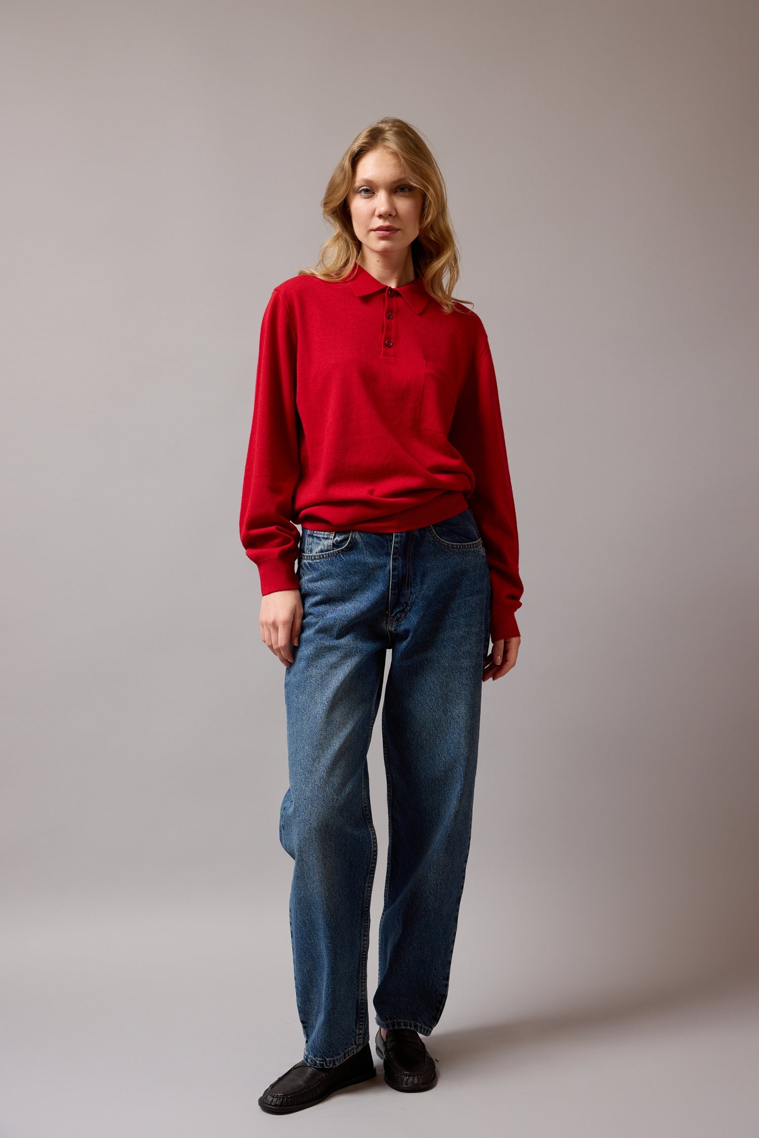 YUN POLO YAKA UNISEX KAZAK KIRMIZI