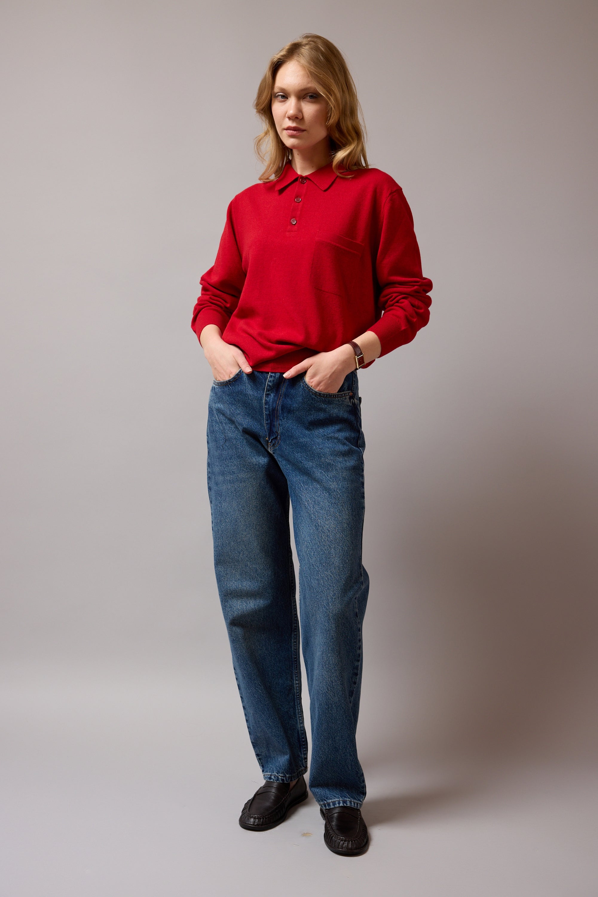 YUN POLO YAKA UNISEX KAZAK KIRMIZI