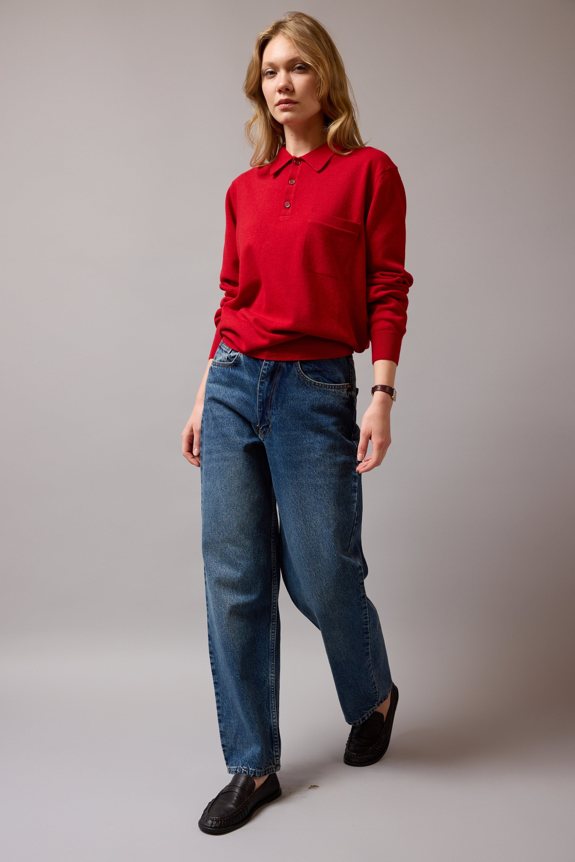 YUN POLO YAKA UNISEX KAZAK KIRMIZI