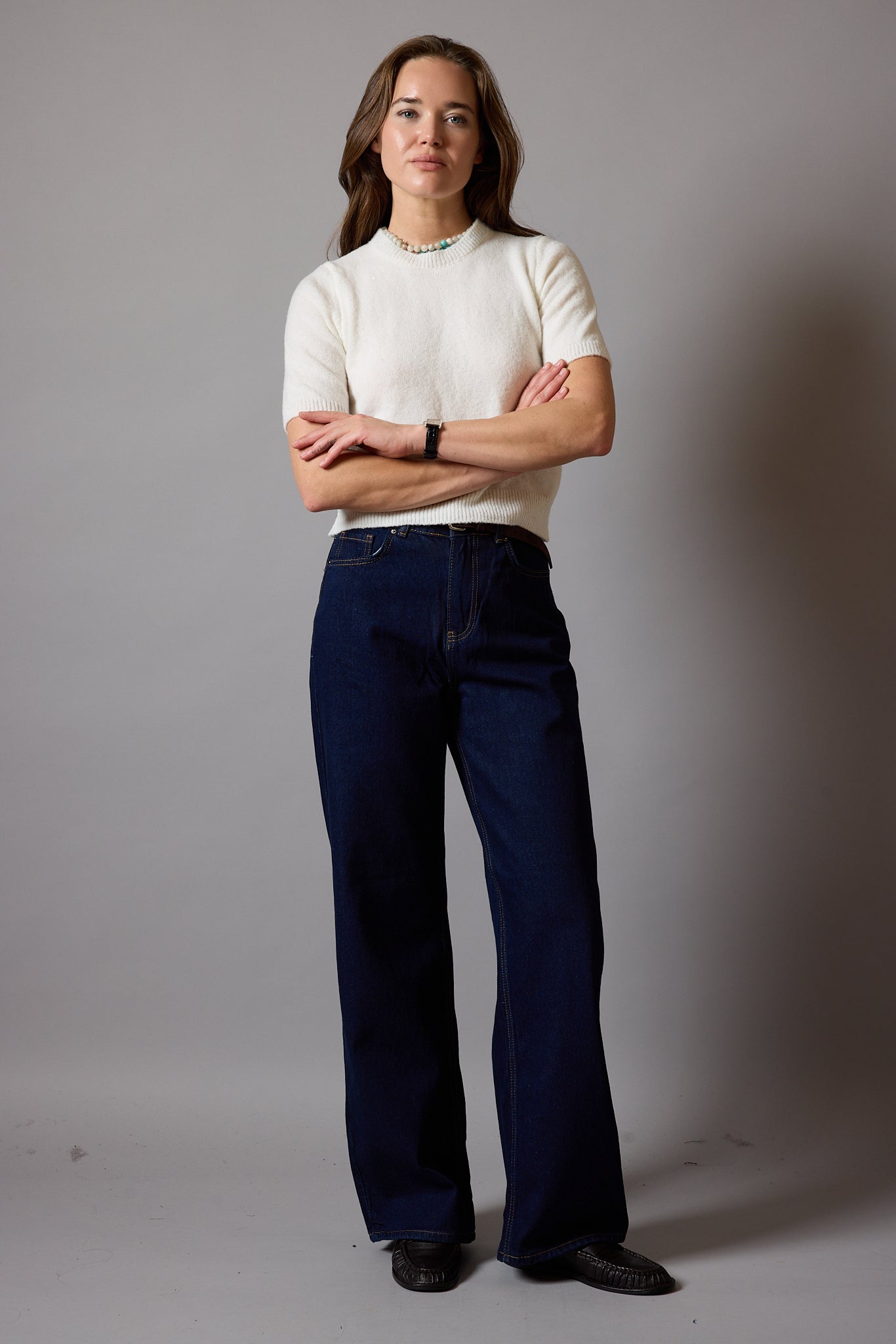 STRAIGHT YUKSEK BEL GENIS PACA JEAN DARK BLUE