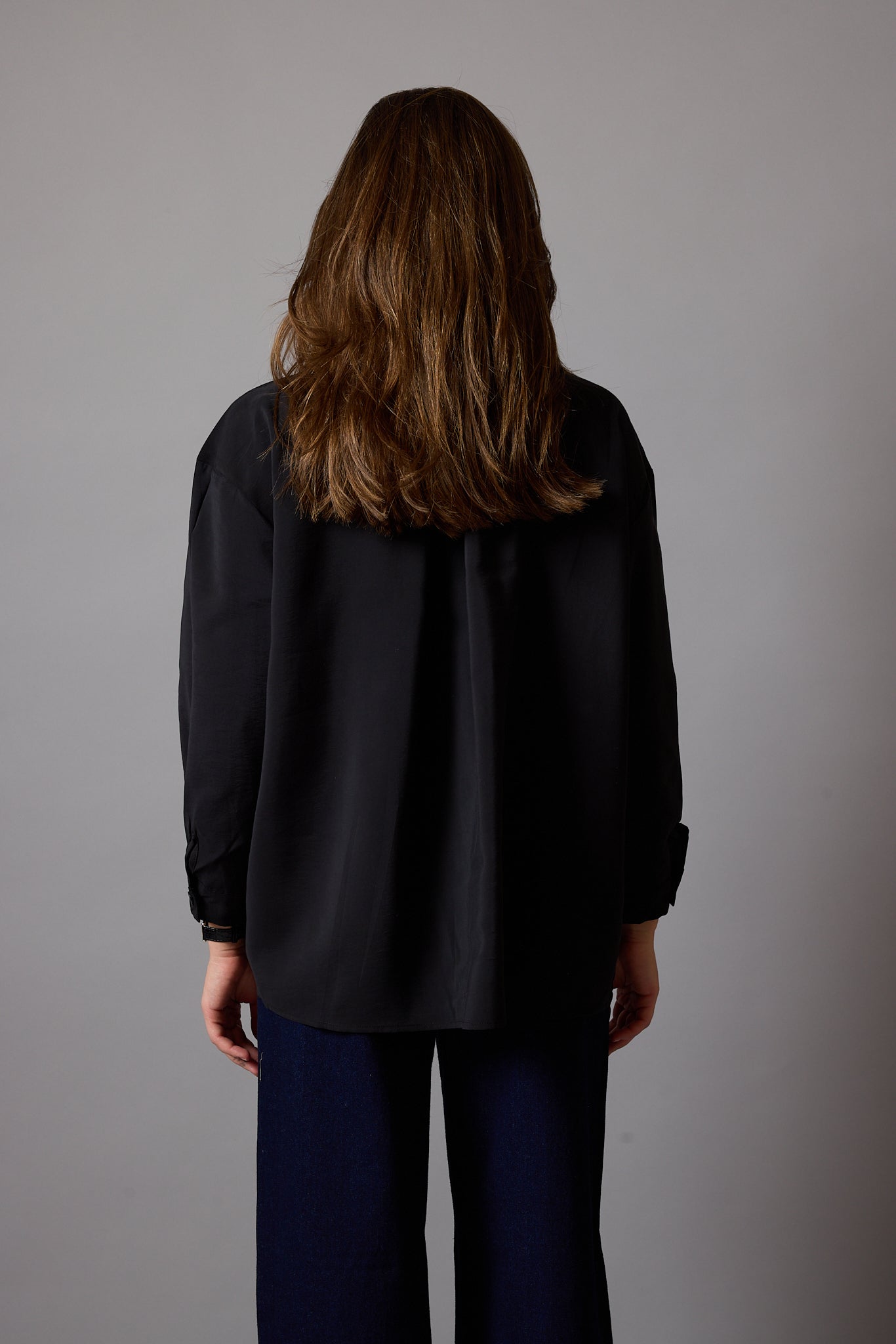 FLOWER POCKET TENSEL SHIRT BLACK