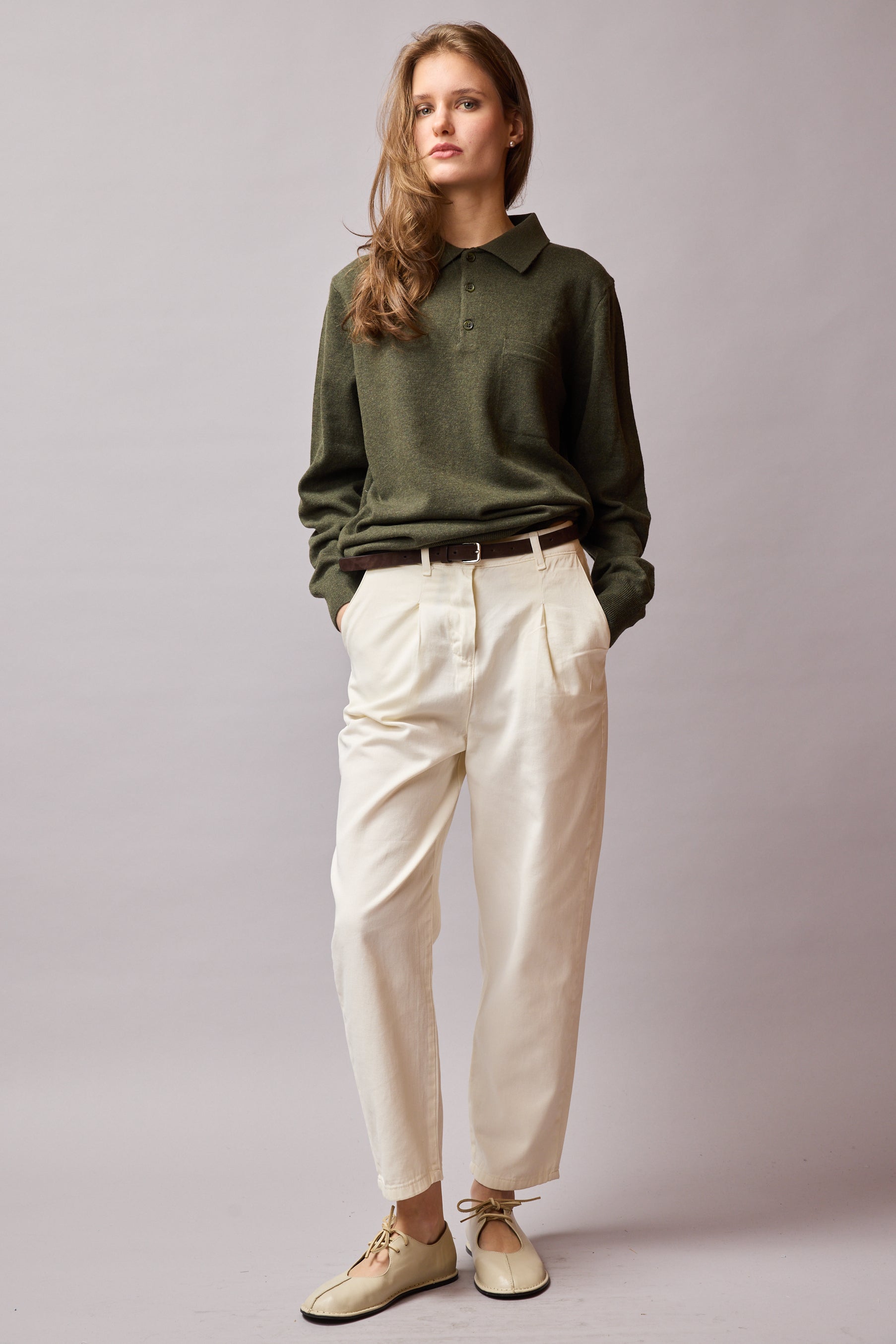 YUN POLO YAKA UNISEX KAZAK HAKI