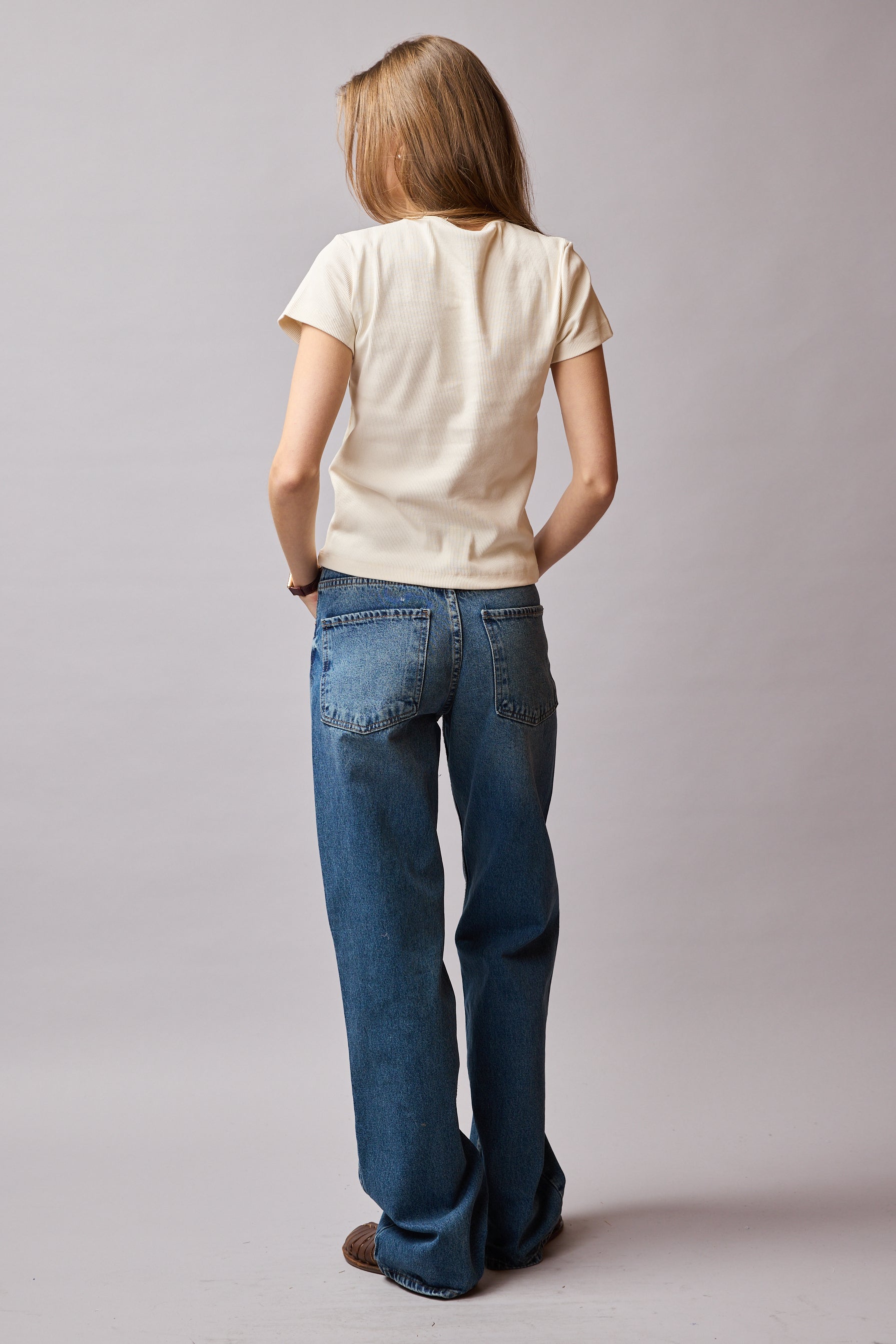 STRAIGHT FIT YUKSEK BEL BORU PACA JEAN BLUE