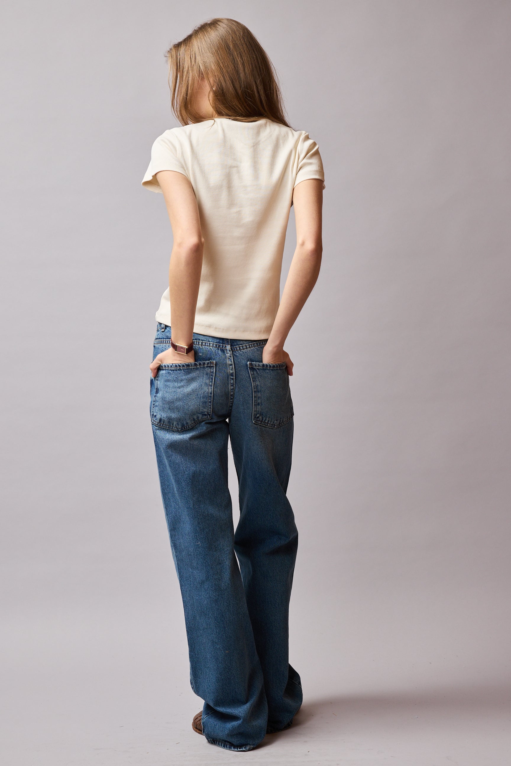 STRAIGHT FIT YUKSEK BEL BORU PACA JEAN BLUE