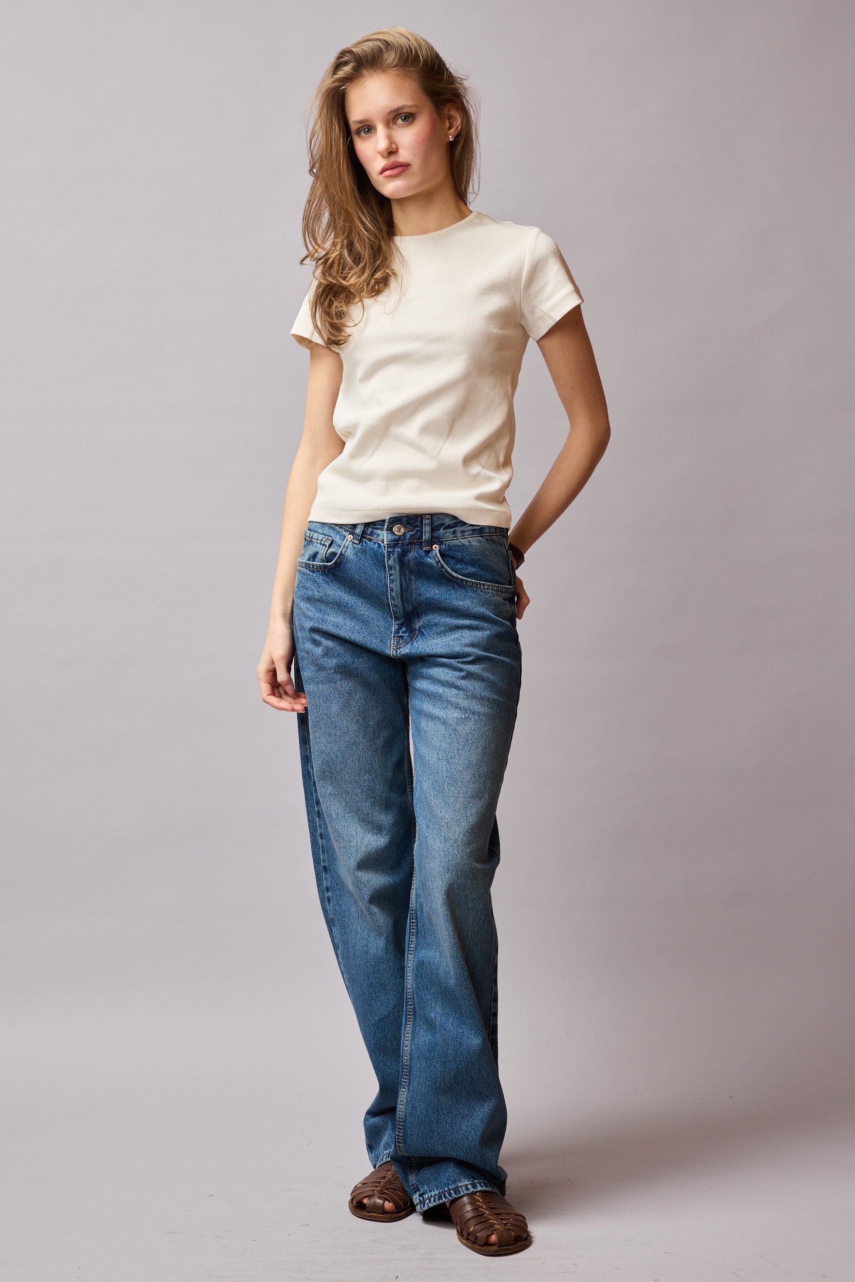 STRAIGHT FIT YUKSEK BEL BORU PACA JEAN BLUE