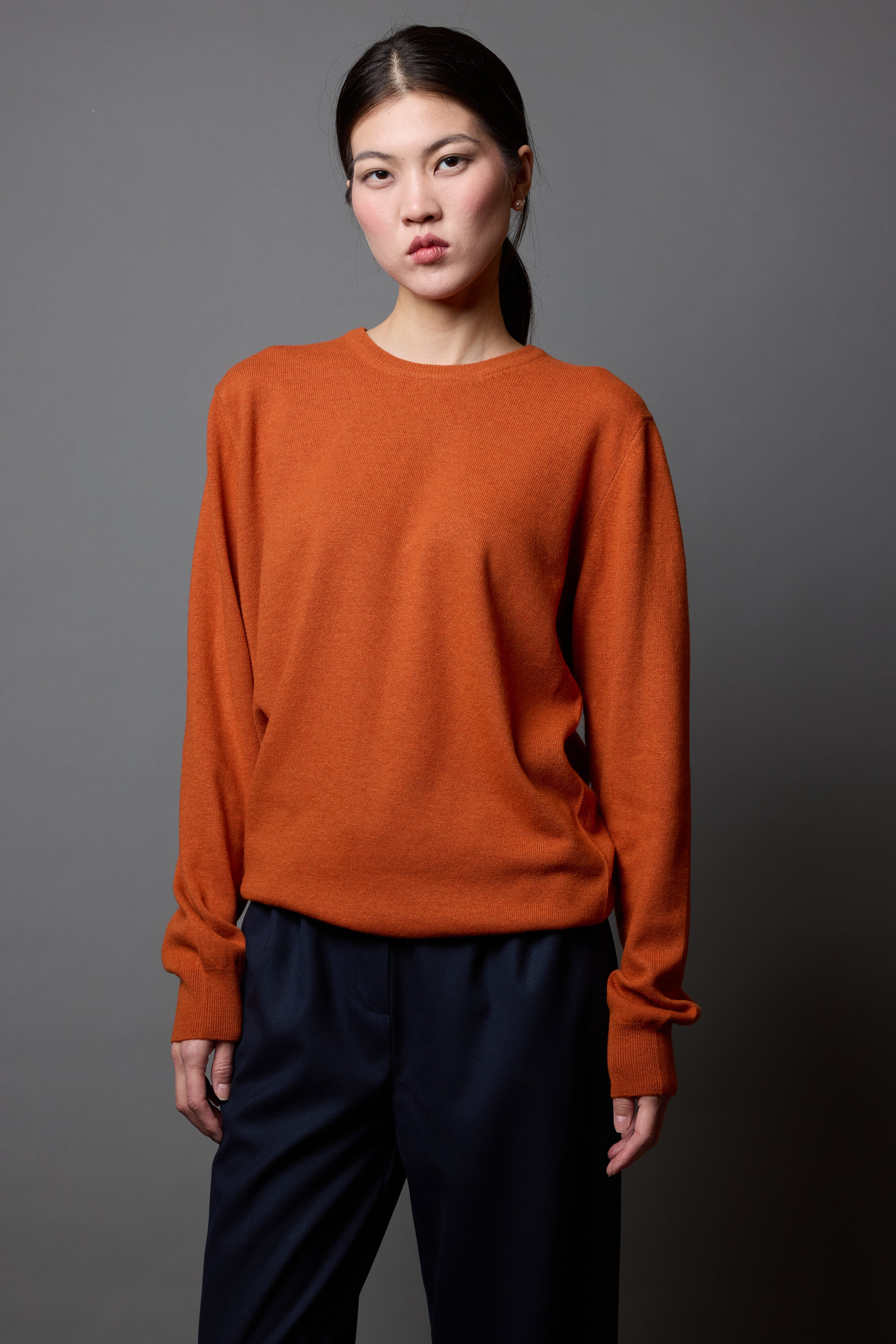 YÜN BİSİKLET YAKA UNISEX KAZAK ORANGE
