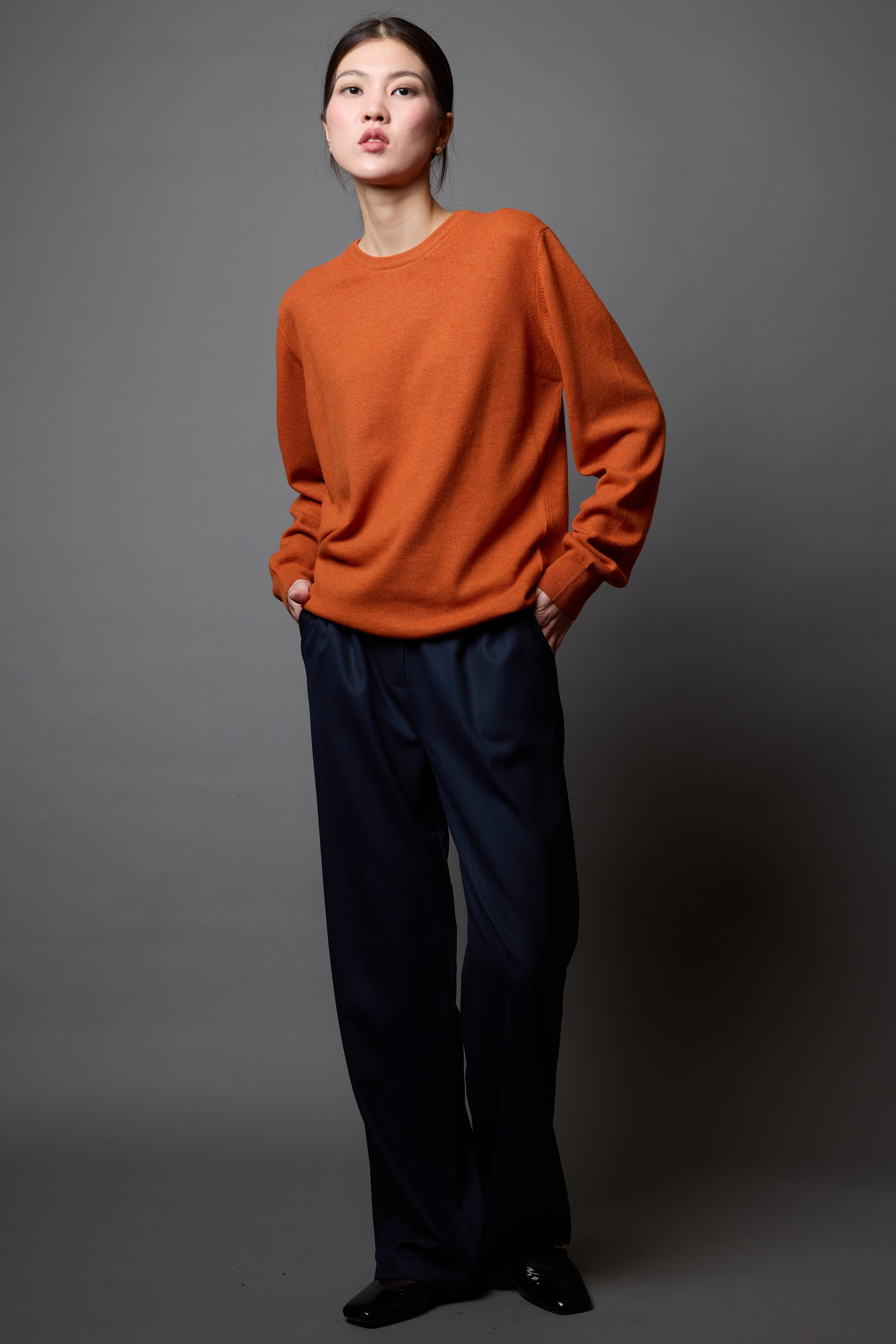 YÜN BİSİKLET YAKA UNISEX KAZAK ORANGE