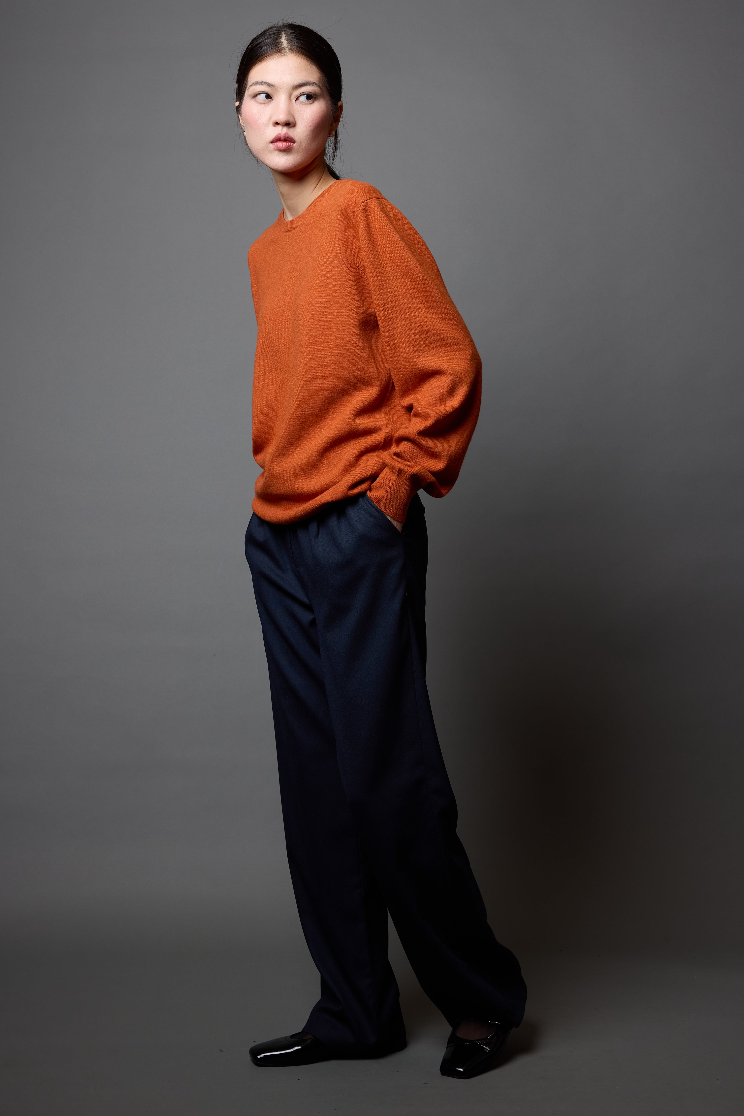 YÜN BİSİKLET YAKA UNISEX KAZAK ORANGE