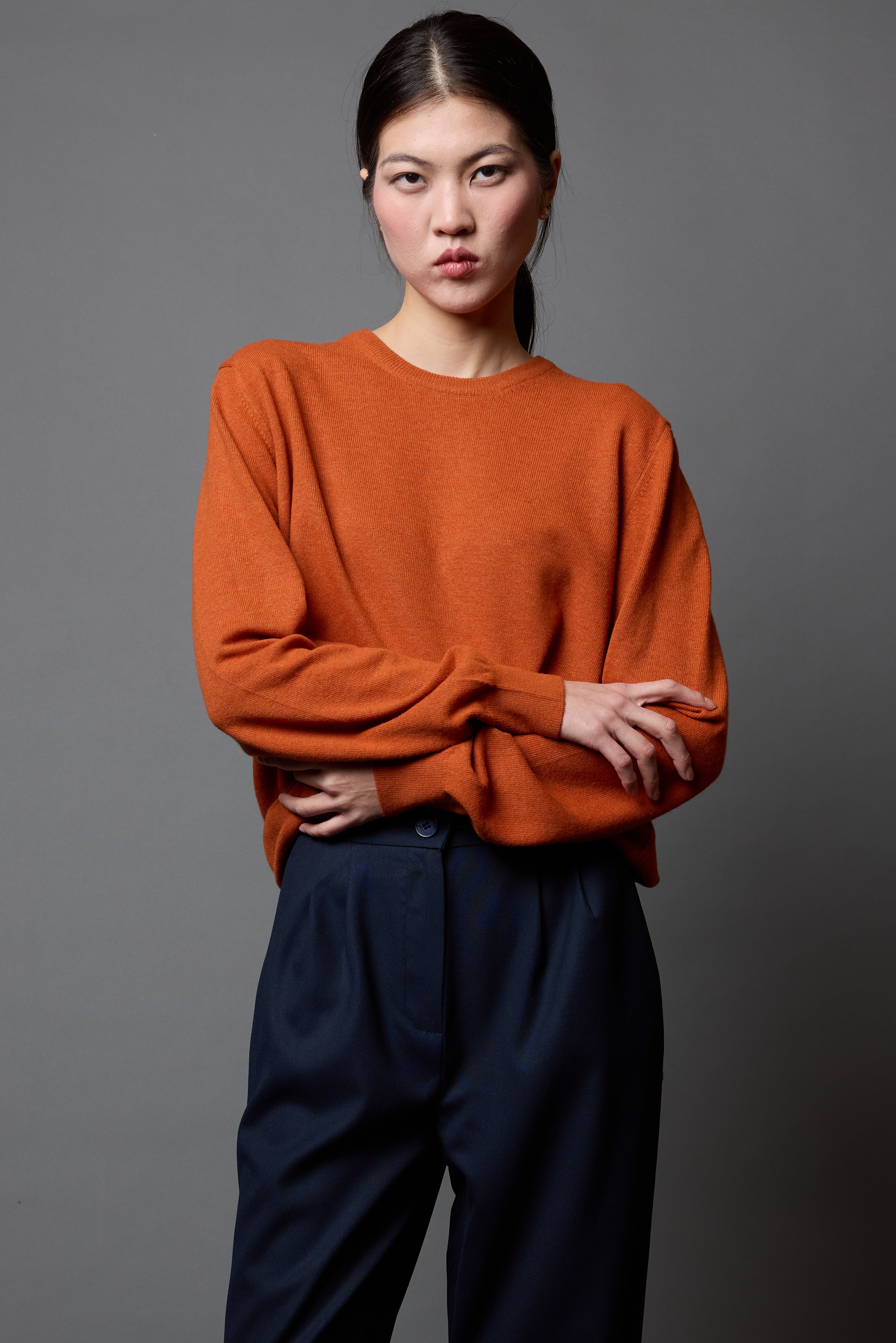 YÜN BİSİKLET YAKA UNISEX KAZAK ORANGE