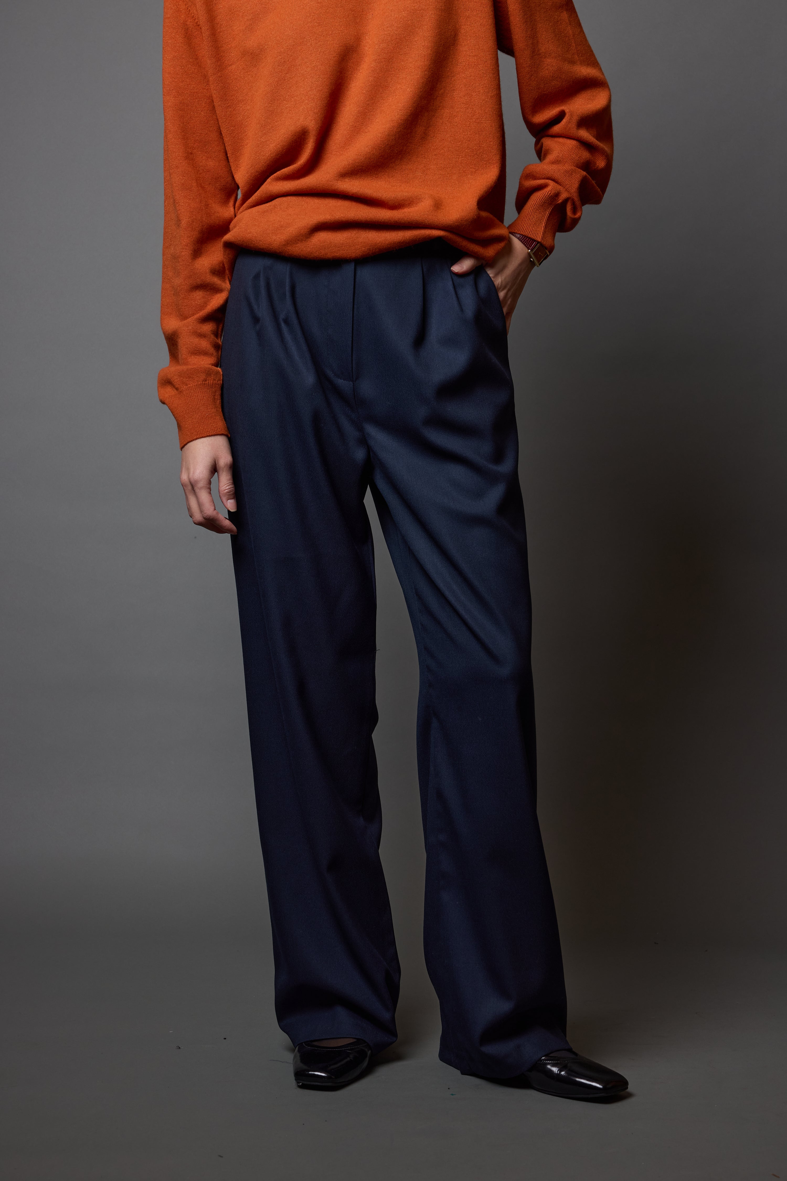 CIFT PILELI PALAZZO PANTOLON LACIVERT